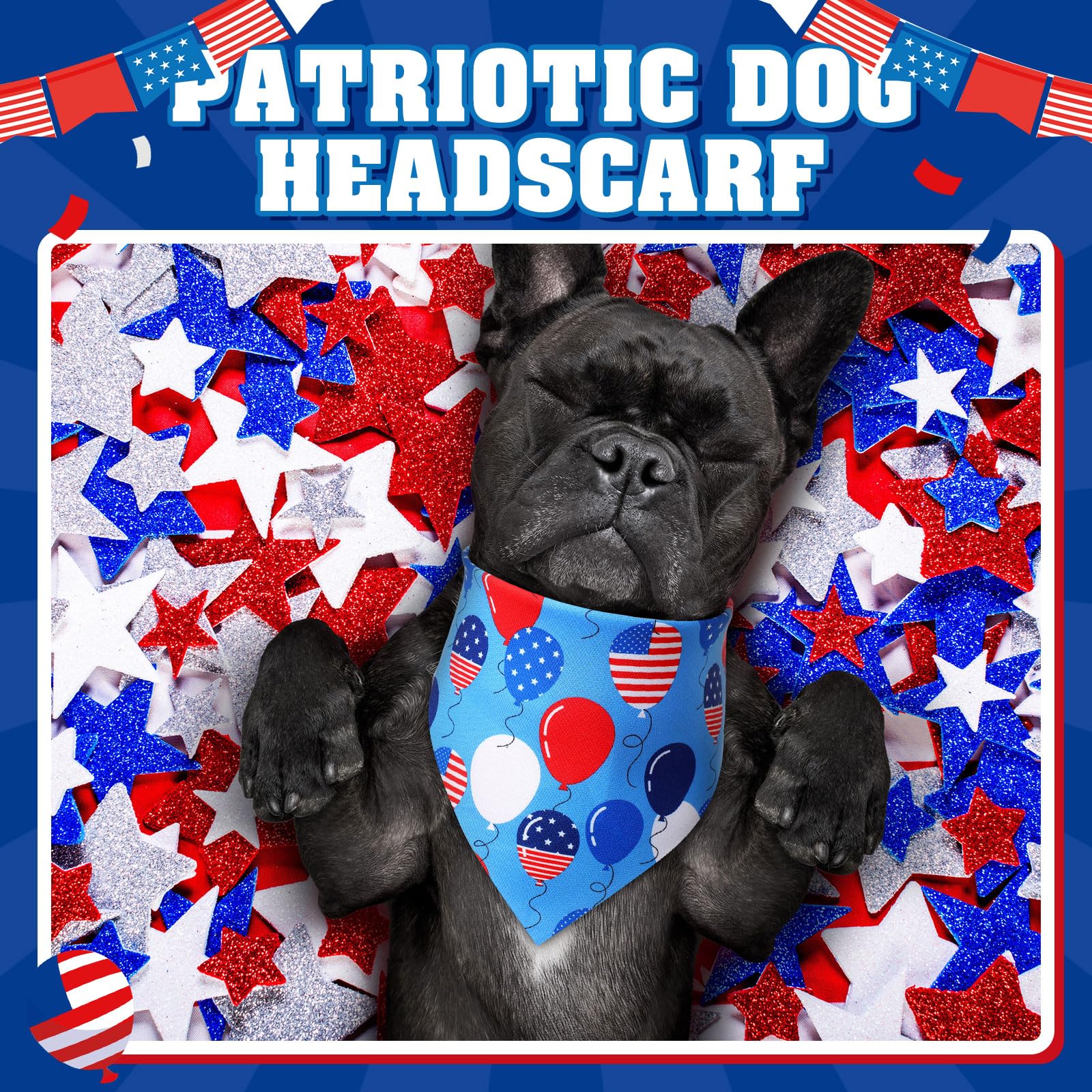 Sumind Lot de 100 bandanas patriotiques pour chien en vrac, écharpe triangulaire, bandanas pour chiens avec motifs de jour de l'indépendance pour le jour de l'indépendance, accessoires de costume pour