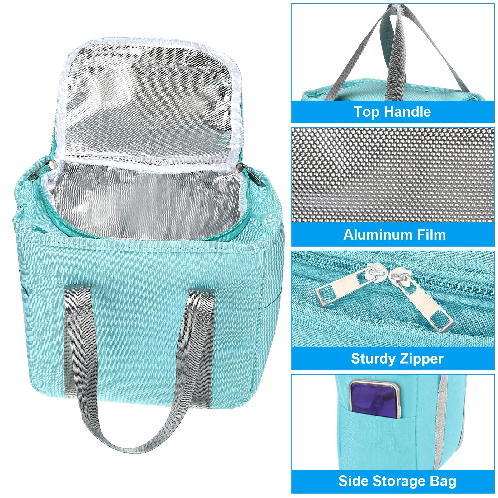 Ermetico Pranzo Borsa,Oxford Panno Impermeabile,9.45x5.91x8.66,Blu