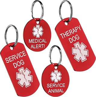 Providence Engraving 2 Personalized Medical Alert ID Tags - Set of 2, Engraved for Therapy Dogs, Therapy Animals, Service Dogs and Animals