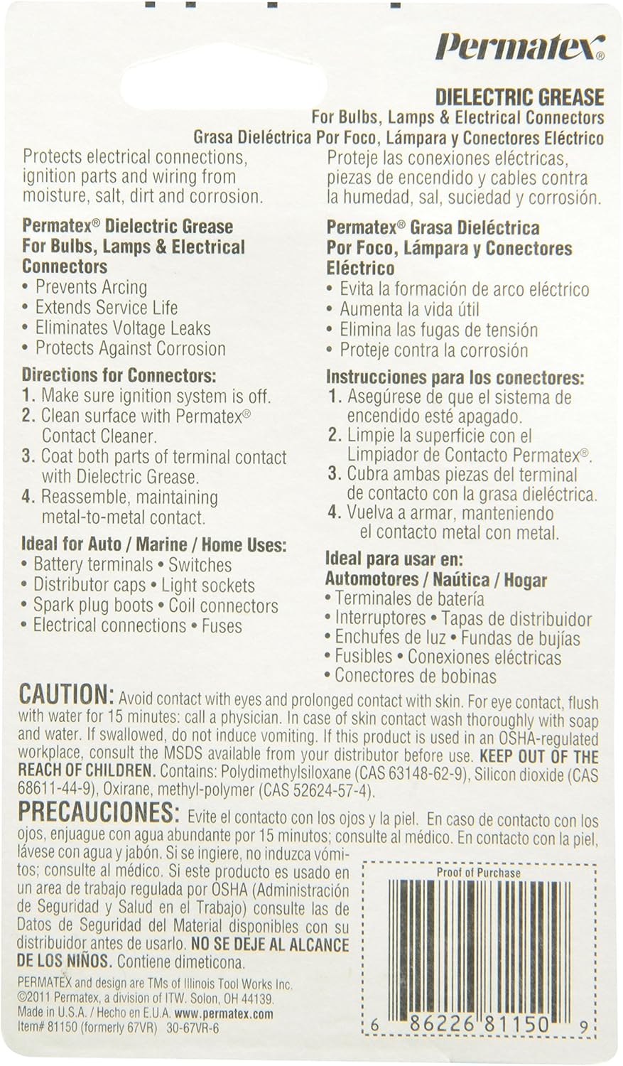 Permatex 81150 Dielectric Tune-Up Grease.33 oz Tube: Automotive