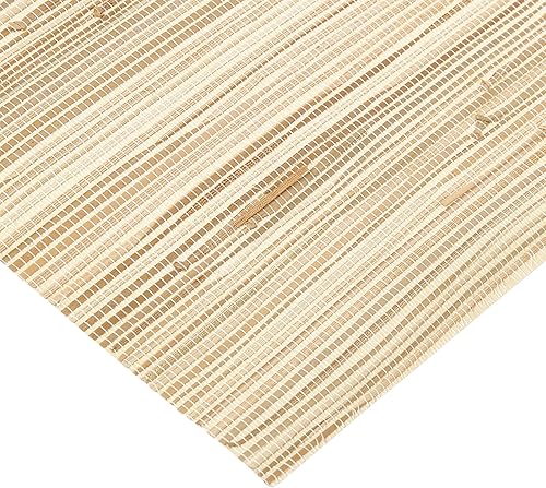 York Wallcoverings NZ0787 Grasscloth by River Grass - Papel pintado, crema, beige, bronceado, caqui
