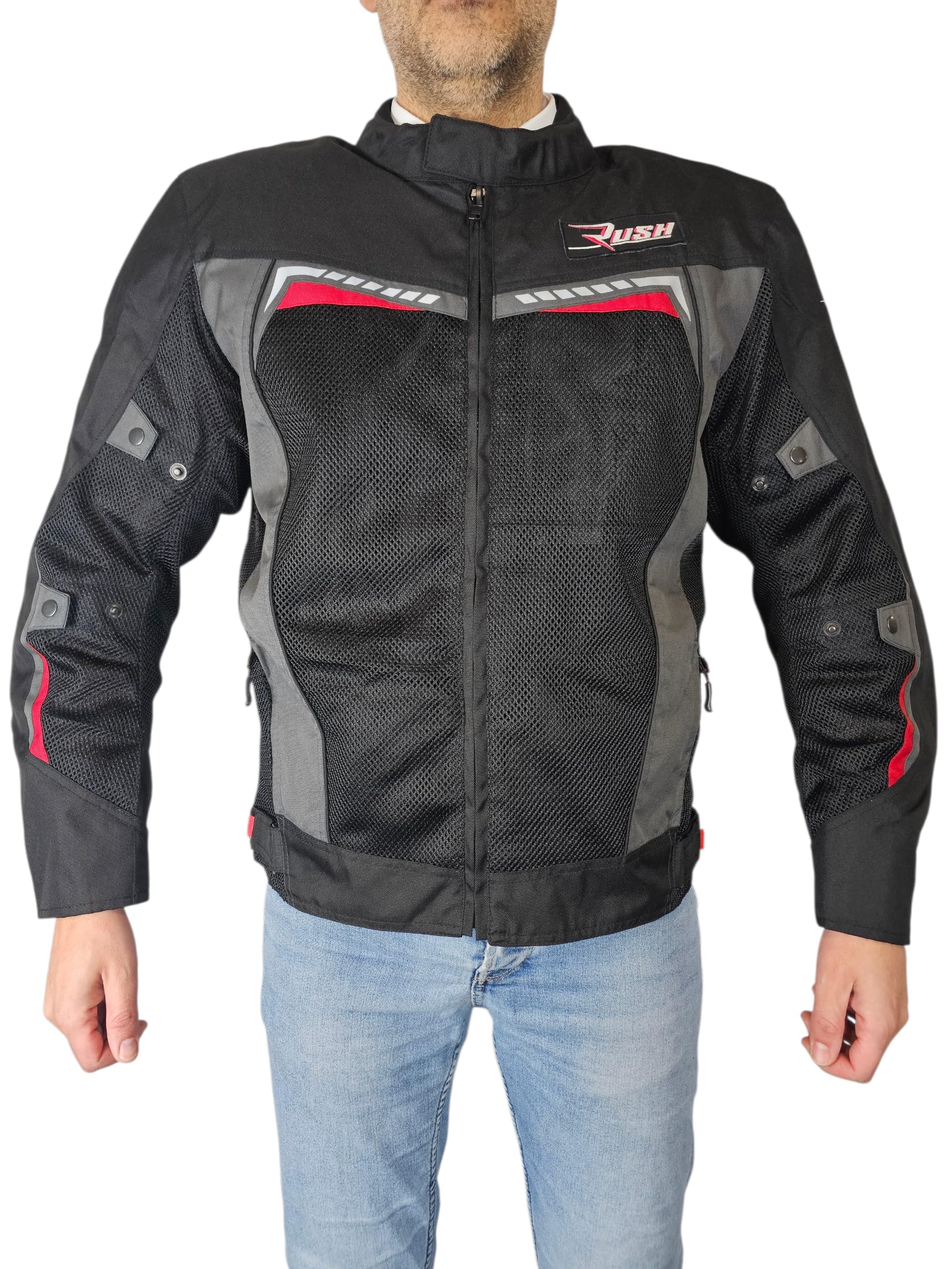 WinNet Giacca Giubbotto Moto leggero primaverile estivo Traforato traspirante Ventilato per l'Estate con Protezioni