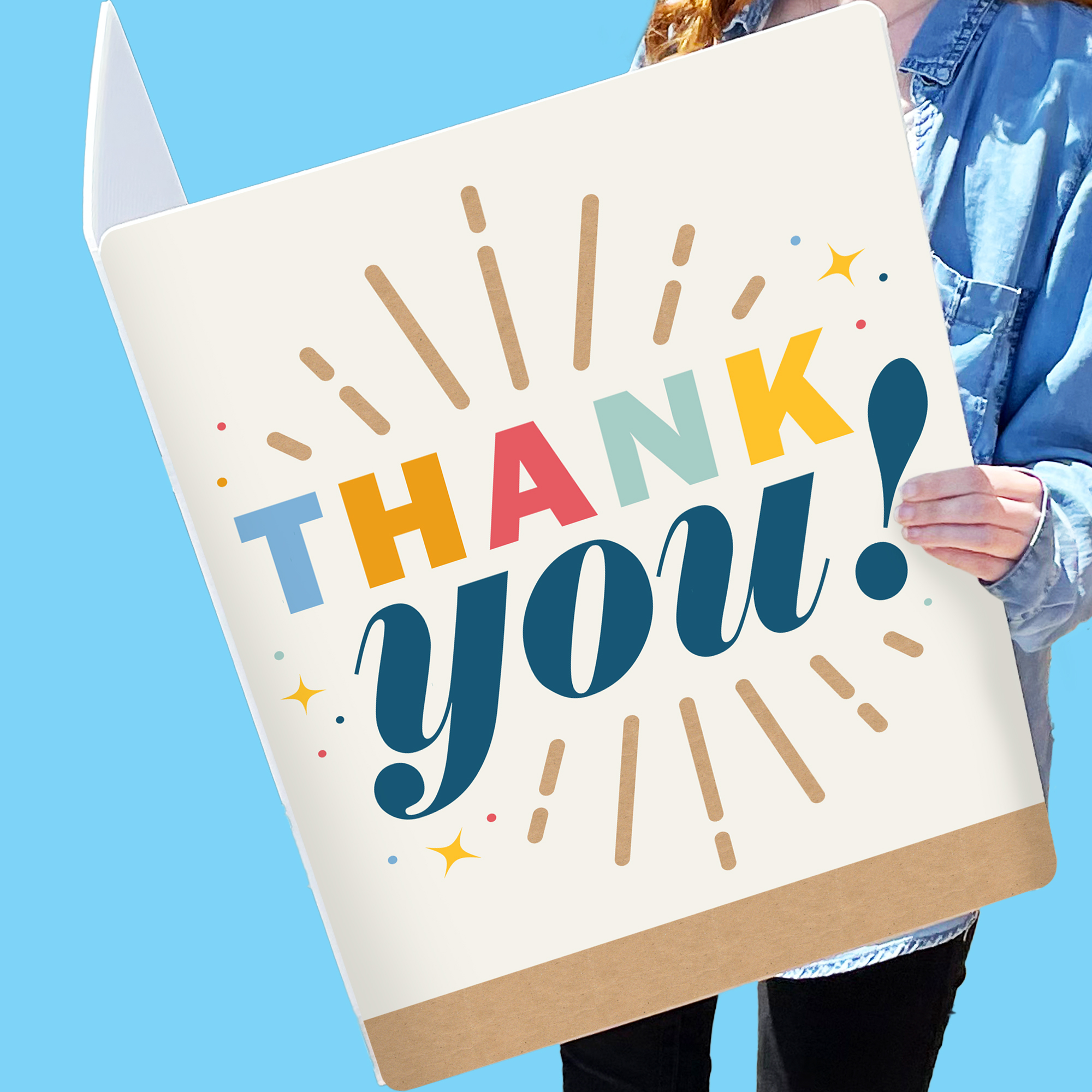 Thank You - Wenskaart Paper Shakies - KunstZinnig Kado- en Woonwinkel