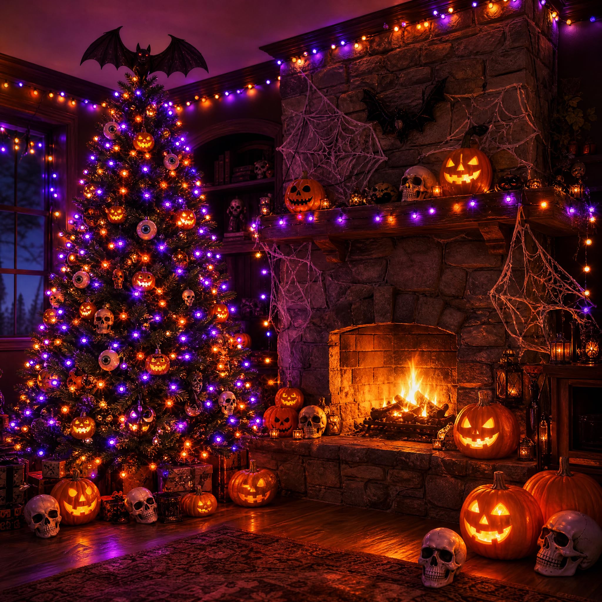 ♥♡*パープル系*ハロウィンパーツ飾りセット**♡♥ DAZZLE BRIGHT Halloween 300 LED String Lights, 100FT String Lights