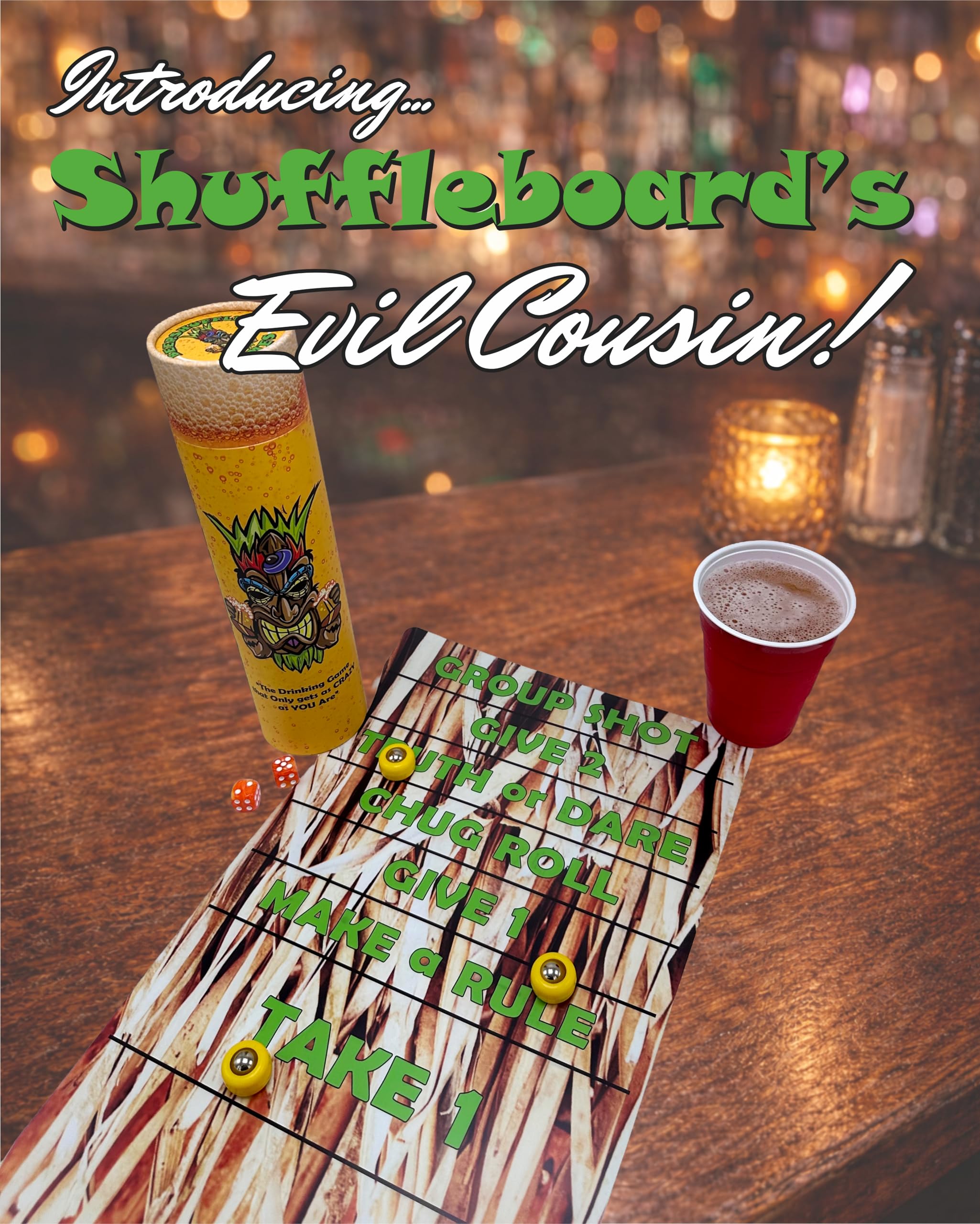 Roll Out Shuffleboard Party Game per adulti - Gioco di sfida portatile da 132 cm per tailgating, barbecue, campeggio, serata giochi, bar, eventi universitari - idea regalo