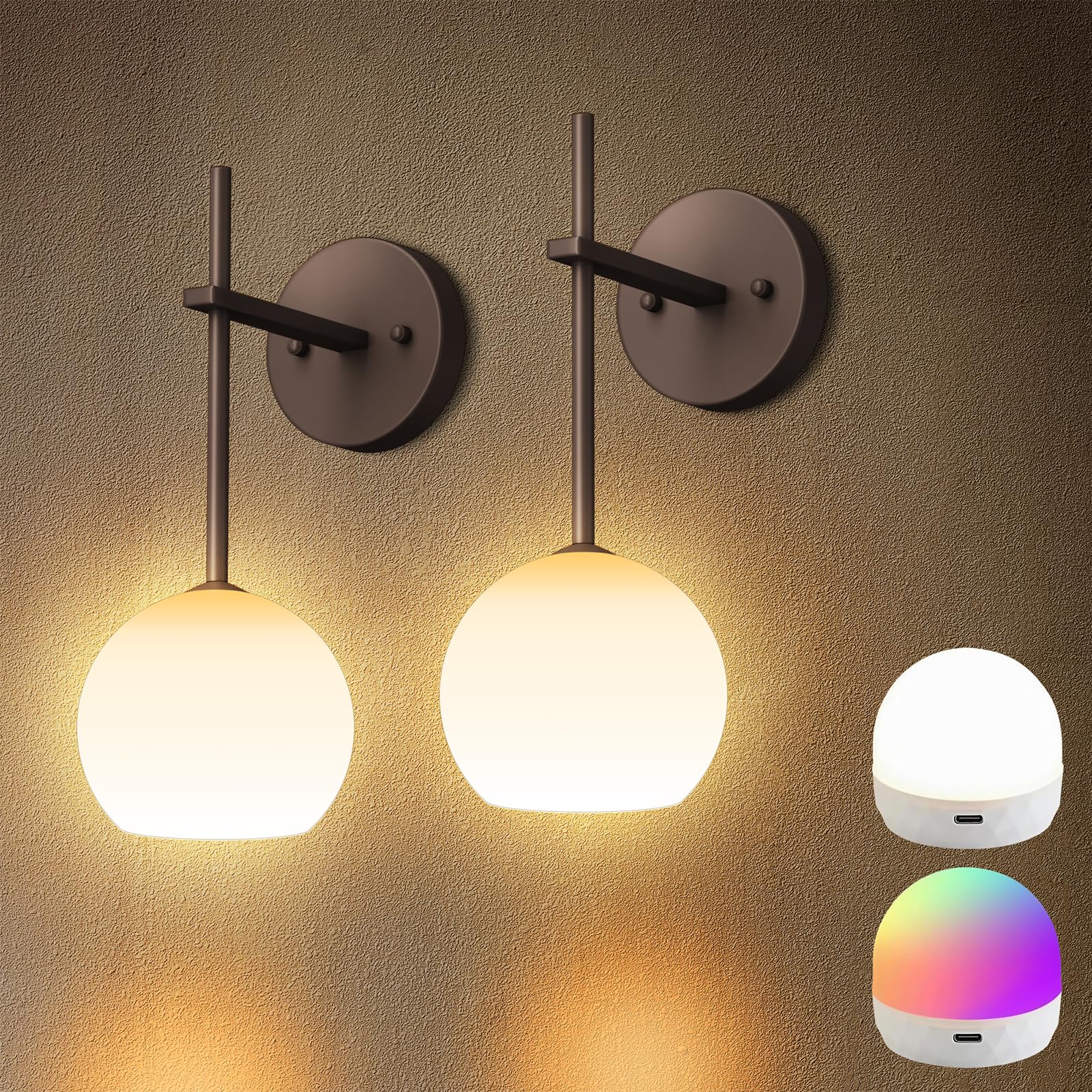 Photo 1 of Keep Shinning Battery Operated Wall Sconces (Set of 2)