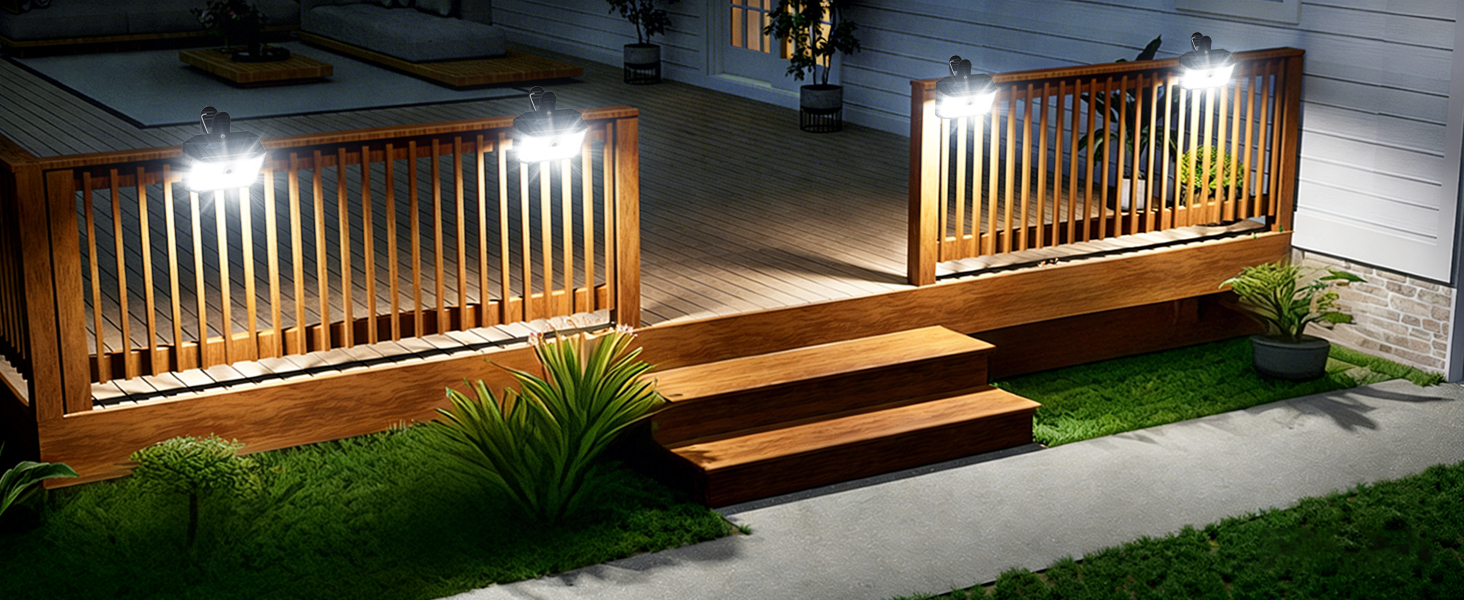 Clip-on Solar Lights Outdoor 2-Pack – 800LM Motion Sensor Fence Lights With 176 LEDs, 3 Modes, IP65 Waterproof For Patio, Deck, Garage