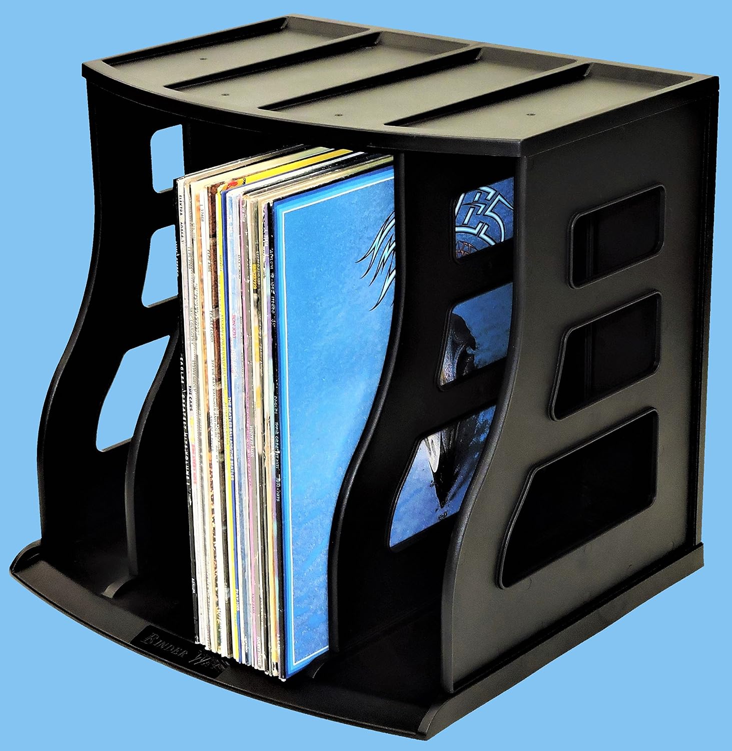 Binder Way - Vinyl Record Storage Holder, LP Box, Scrapbook 12x12 Paper Rack, Desktop Organizer, Ring Binder Stand, Vertical Book Shelf, Lever Arch Filing Crate, Photo Album Cube - Stackable