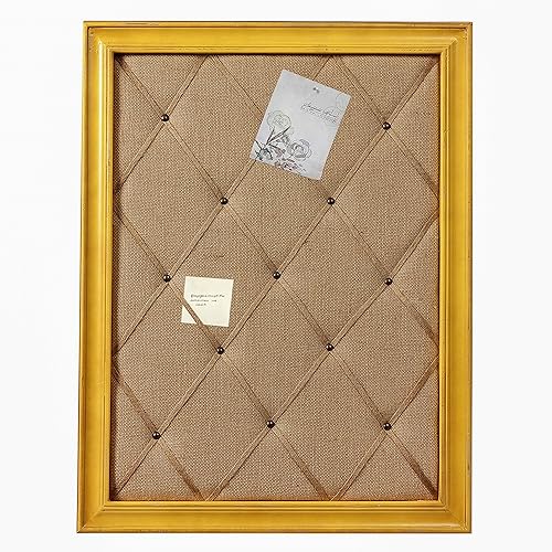 Vision Board - Tablero de anuncios de lino, marco de madera, tableros de pines de 21 x 27 pulgadas, tableros de corcho grandes para paredes, tablero
