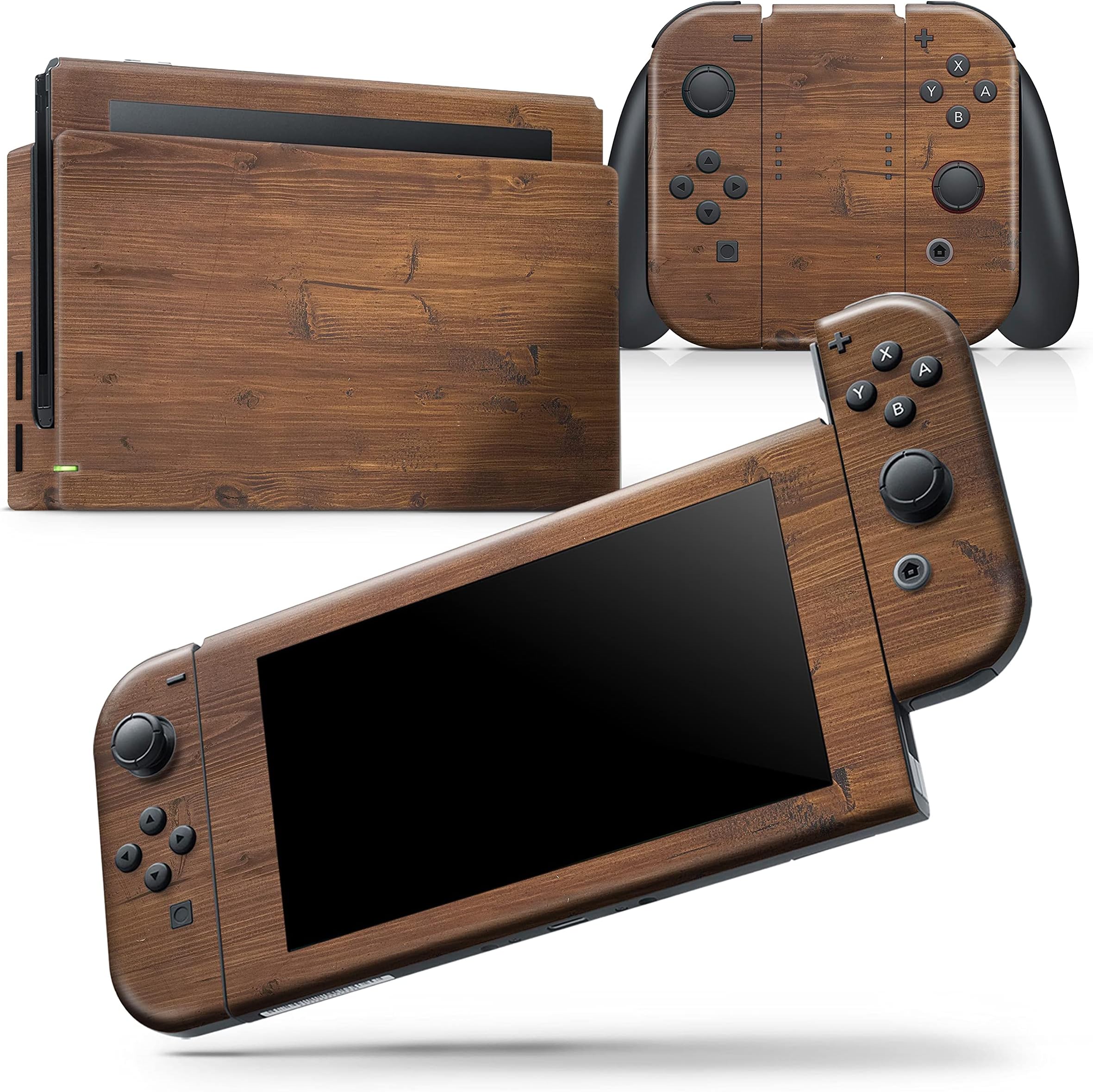 Design Skinz - Compatible with Nintendo Switch Console Bundle - Skin Decal Protective Scratch-Resistant Removable Vinyl Wrap Cover - Rough-Cut Wood Plank