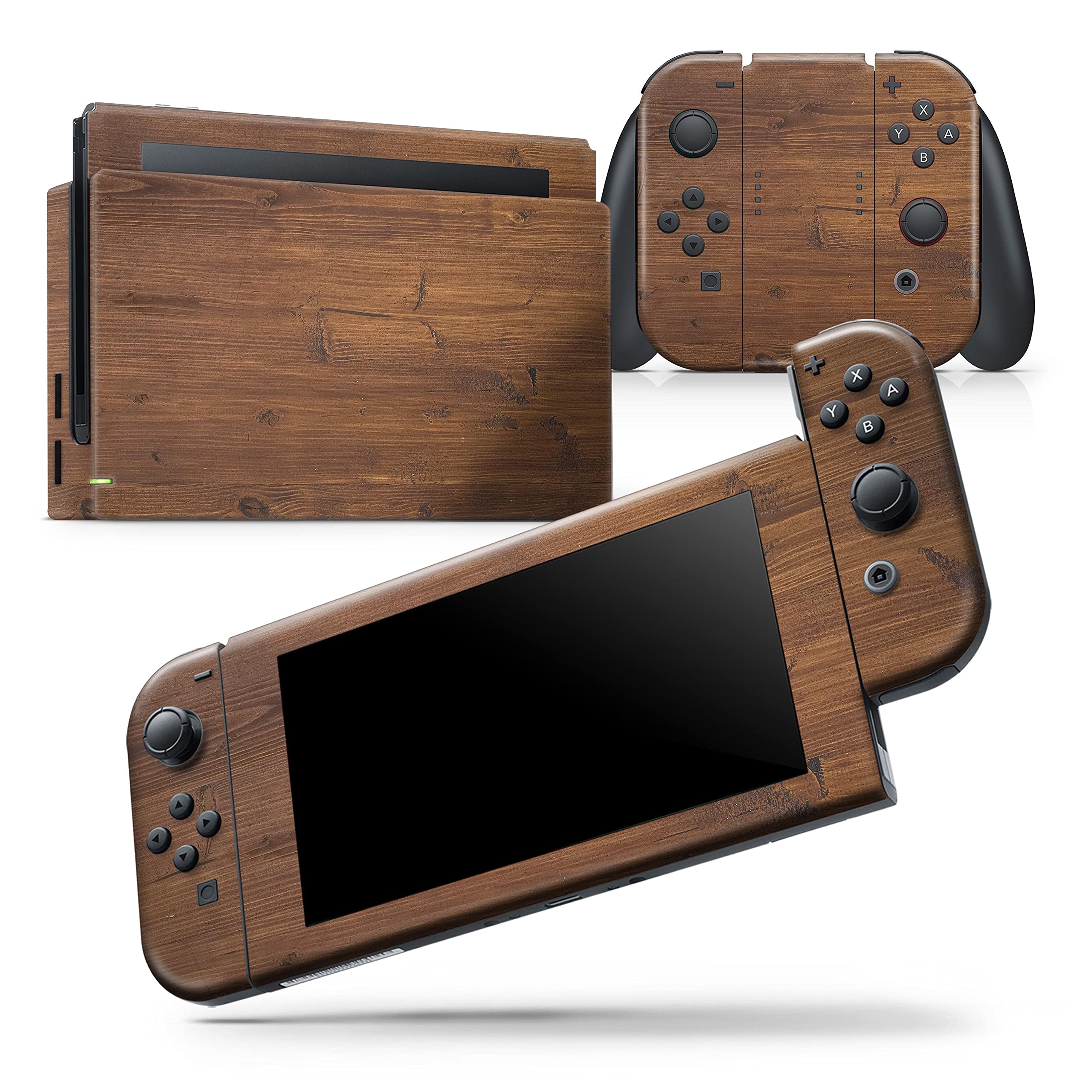 Design Skinz - Compatible with Nintendo Switch Console Bundle - Skin Decal Protective Scratch-Resistant Removable Vinyl Wrap Cover - Rough-Cut Wood Plank