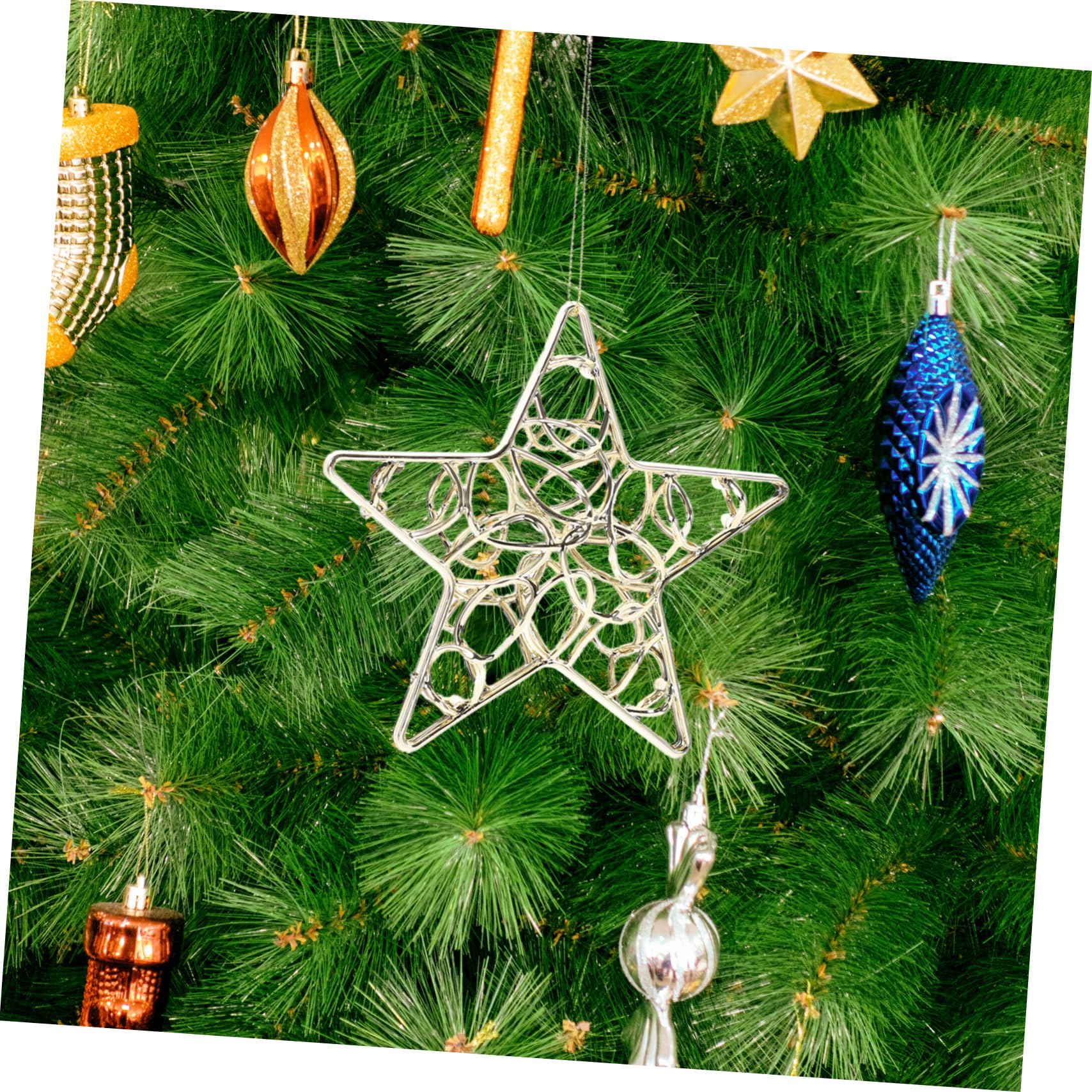 TOPBATHY STK Weihnachtsschneeflocke-Anhänger weihnachtsdeko winterdeko dekorativer Weihnachtsanhänger glitzernde Winterstern-Ornamente Weihnachtsschmuck Weihnachtsbaum-Anhänger Plastik