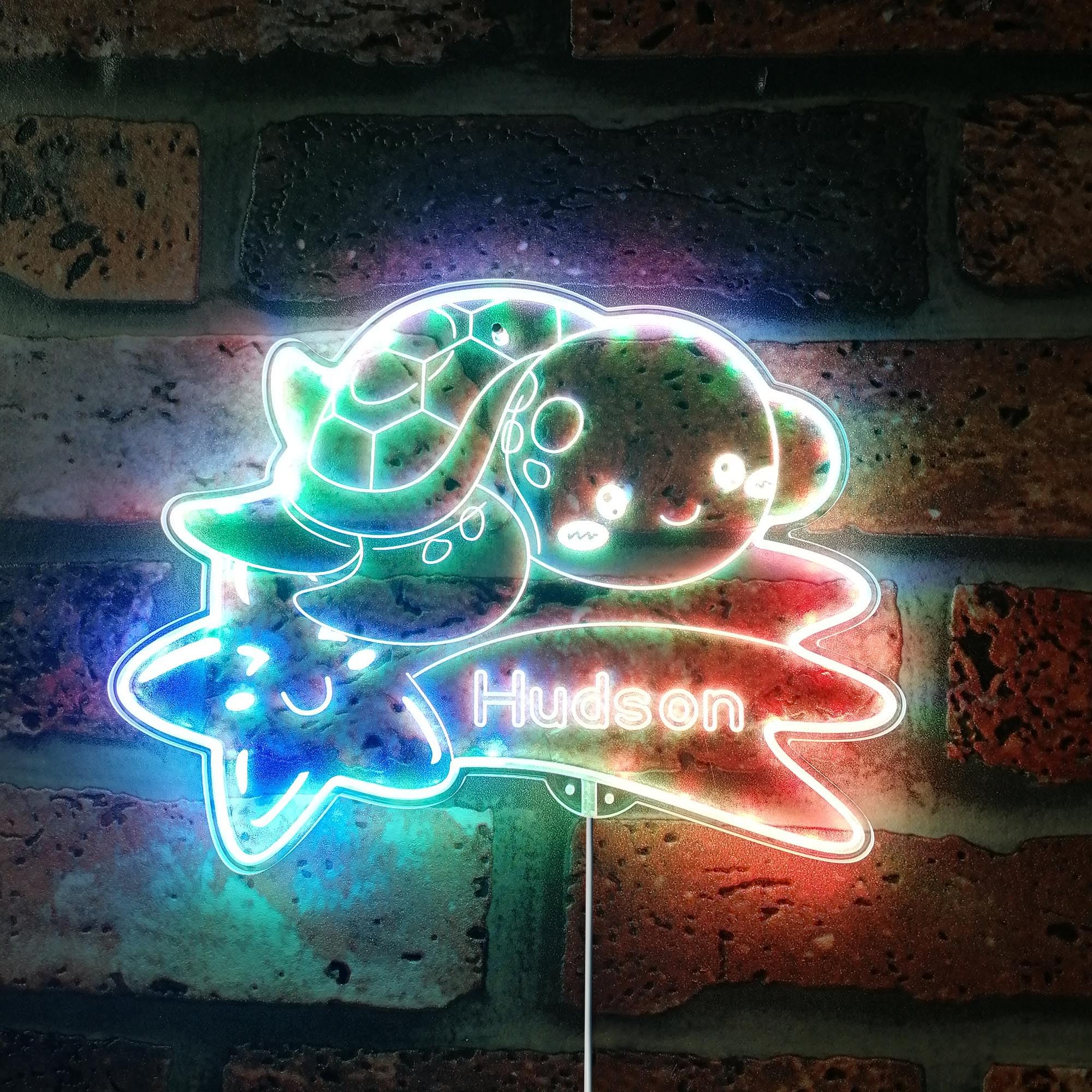 ADVPRO Name Personalized Sea Turtle RGB Dynamic Glam LED Sign - Cut-to-Edge Shape - Smart 3D Wall Decoration - Multicolor Dynamic Lighting - st06s44-fnd-p0023-tm