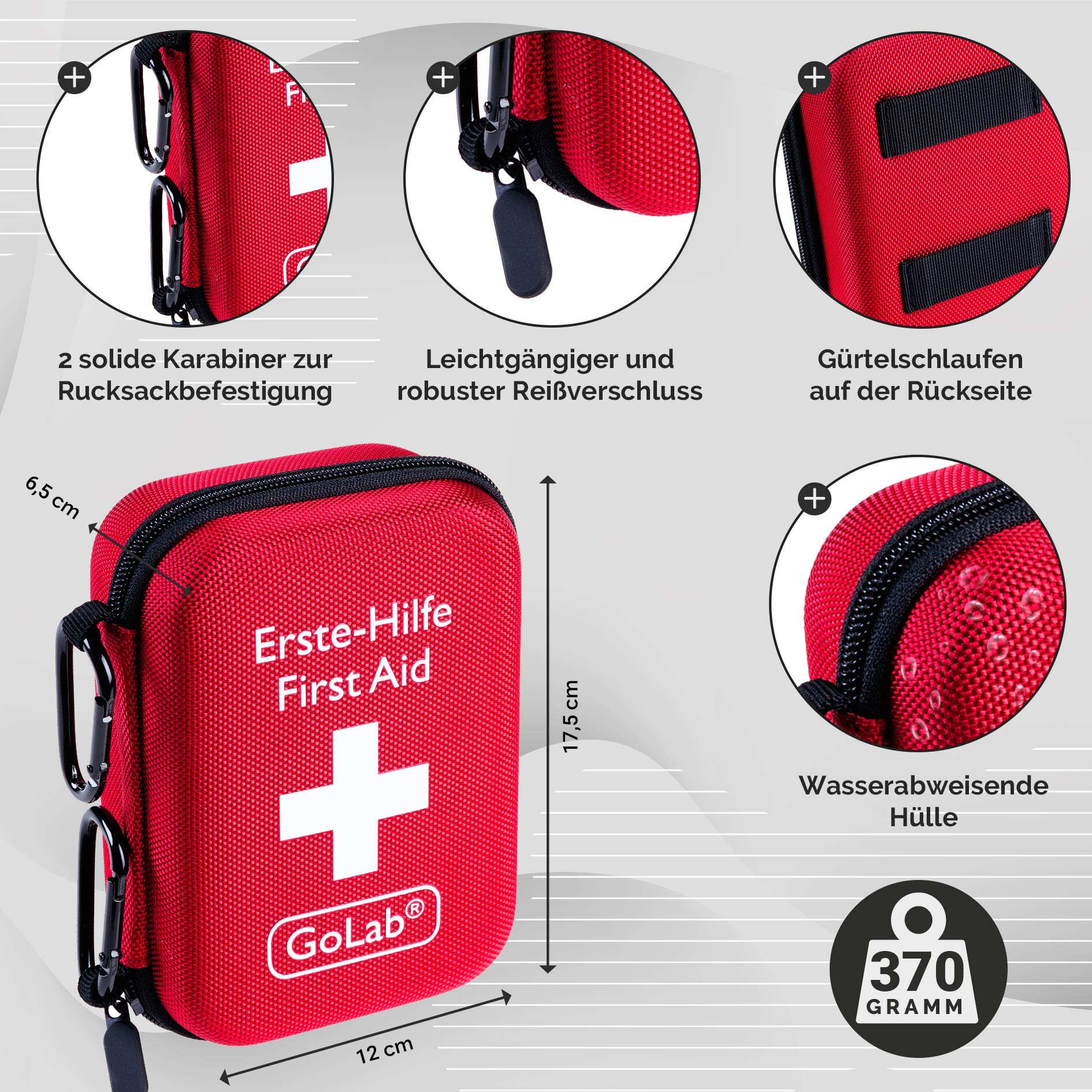 GoLab Kit di pronto soccorso per outdoor, sport e viaggi progettato per un trattamento medico ottimale