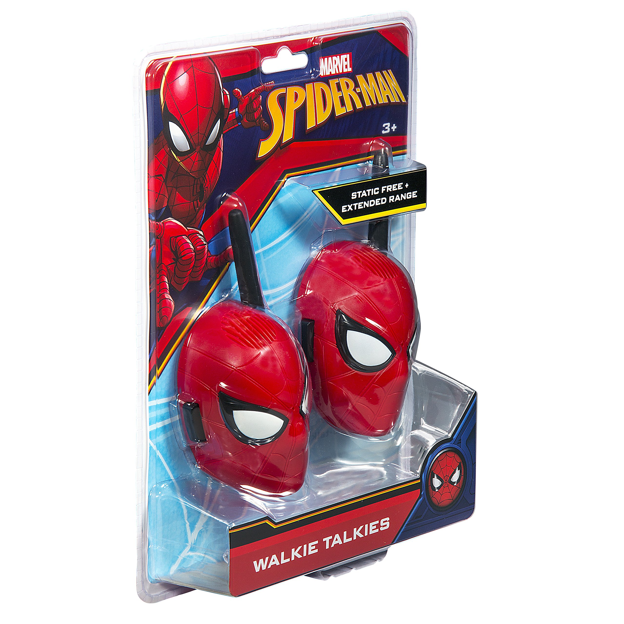 EKids Spiderman krótkofalówki dla dzieci, 2-kierunkowe radio dalekiego zasięgu z grafiką postaci i stylizacją, ręczne krótkofalówki dla dzieci, na zewnątrz, do wewnątrz, przygoda, gra, czerwone