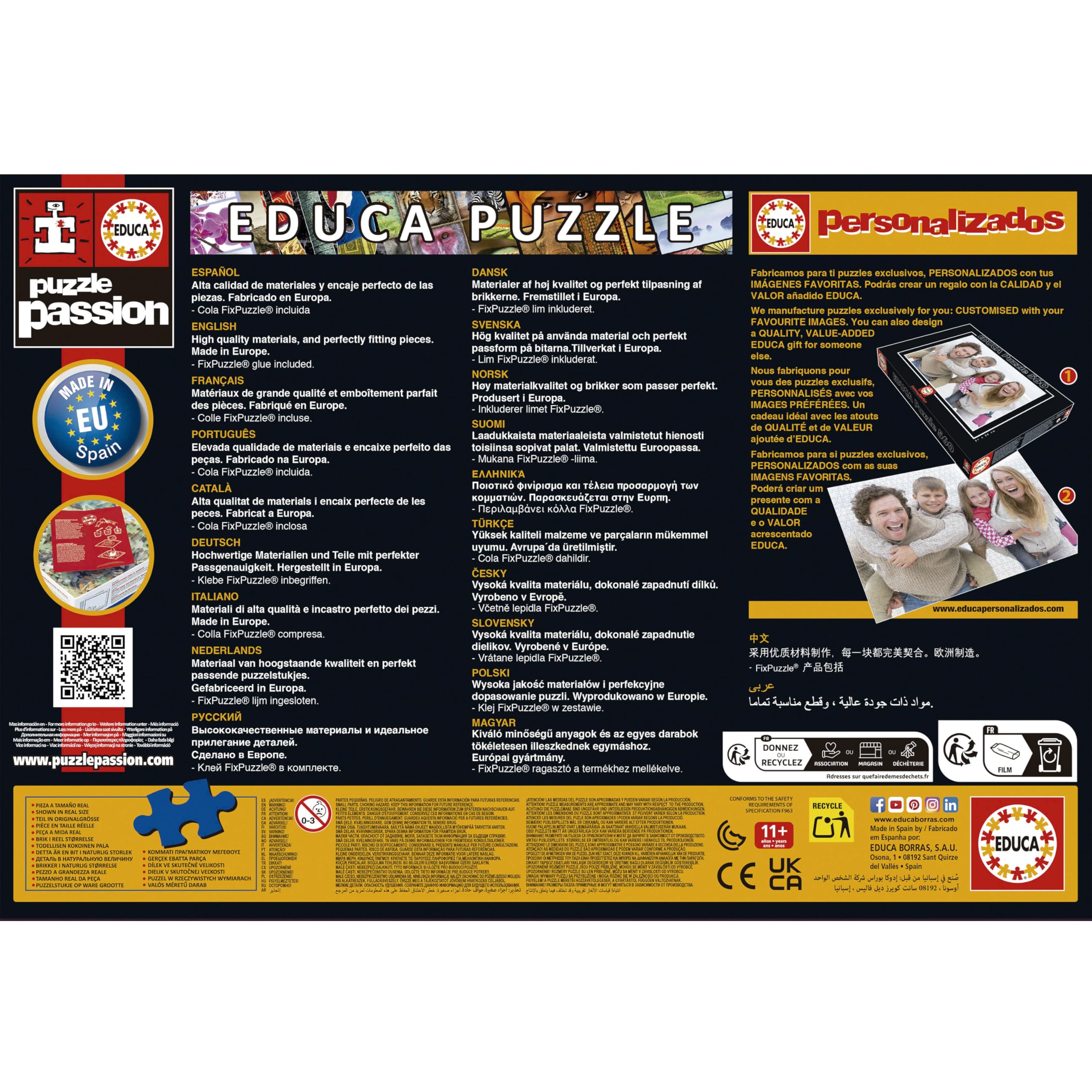 Educa - Puzzle de 500 Piezas para Adultos | Mirada Majestuosa del León. Incluye Pegamento Fix Puzzle. Medidas: 34 x 48 cm. A Partir de 11 años (20261)