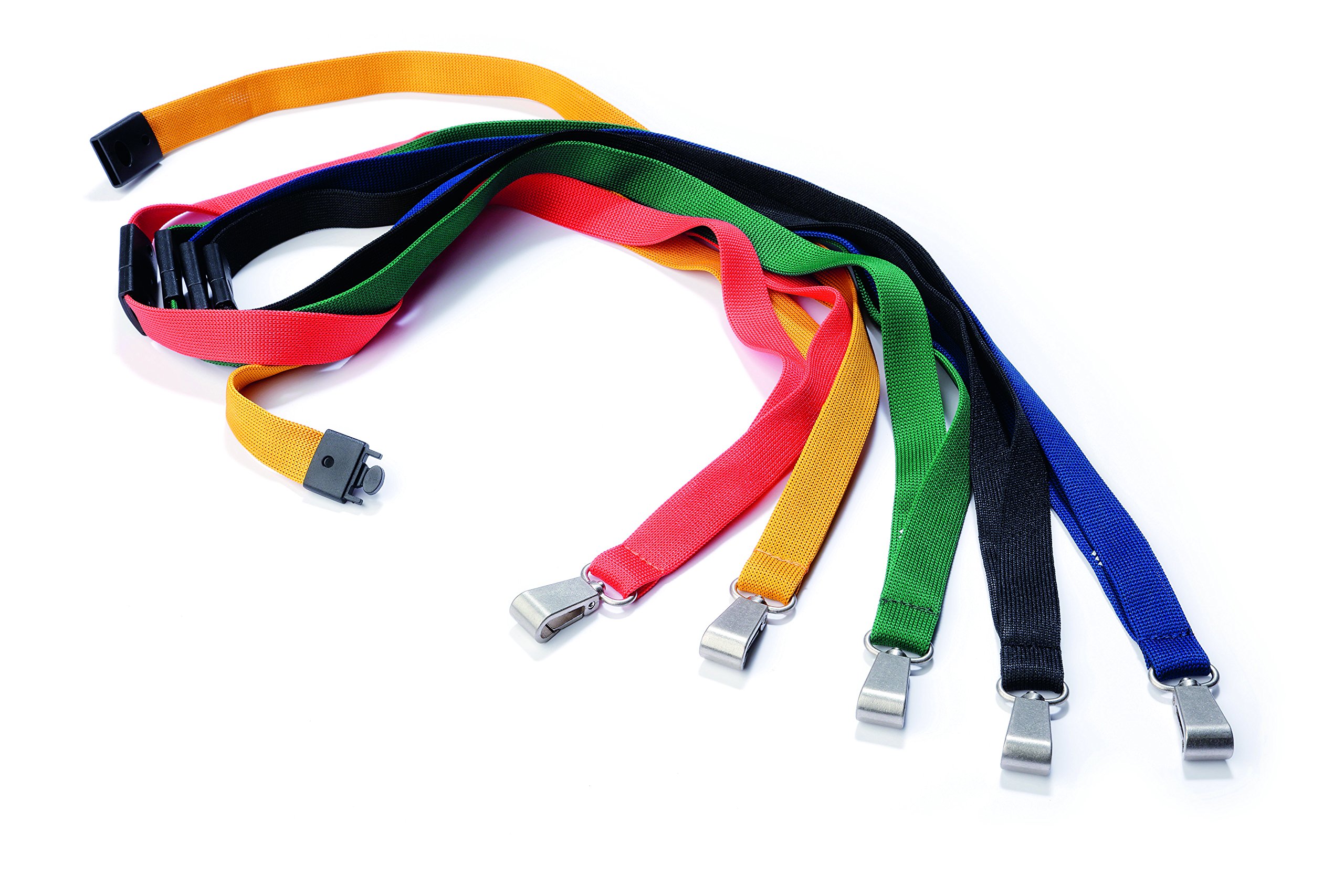 Cordini Portabadge Piatti Con Chiusura Di Sicurezza, A Clip O A Badge Piatti Chiusura Sicurezza A Clip A Moschettone