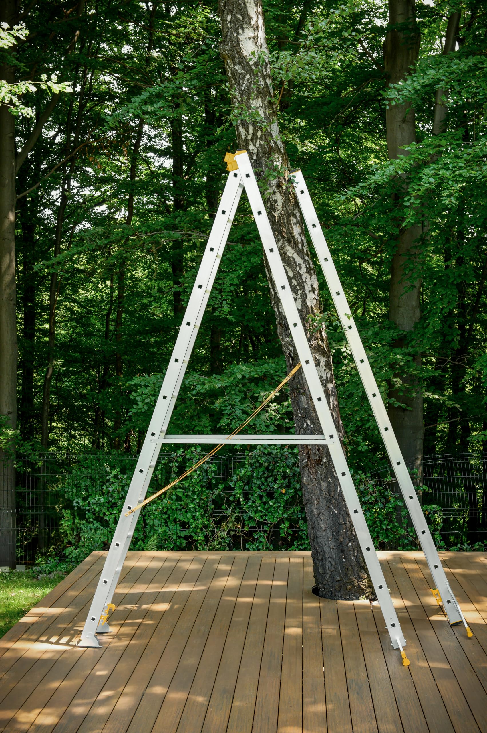 DRABEST - Max Échelle Pliante Professionnelle en Aluminium - 3 x 13 marches - 9,37 m - Industriel - jusqu'à 150 kg - pour Le bâtiment - Polyvalent - Extensible - Ajustable - Échelle d'escalier