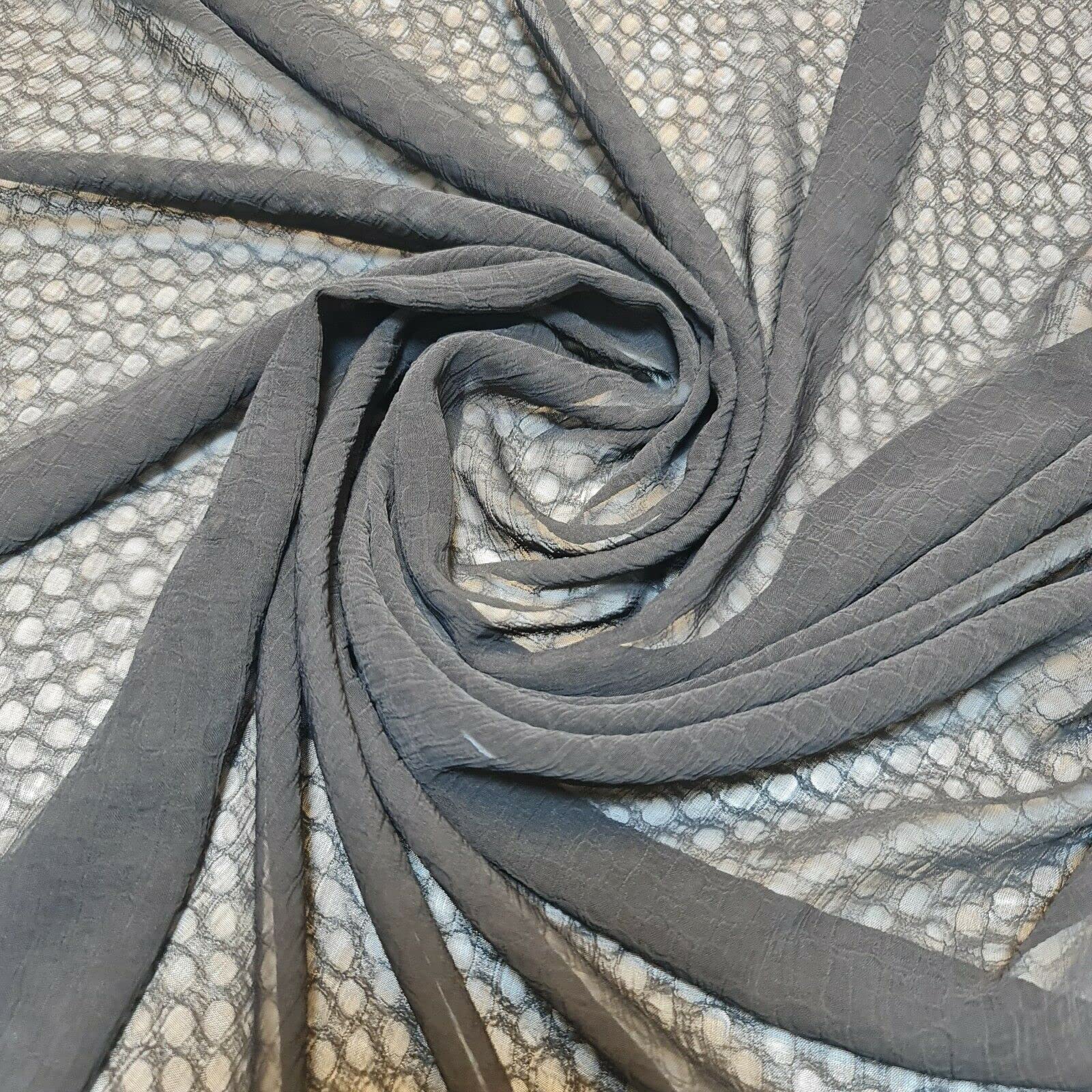 Tessuto in chiffon crêpe a tinta unita, decorazione per matrimoni, morbido, materiale per tende, 147,3 cm (pre-tagliato, 1 metro) (avorio/crema