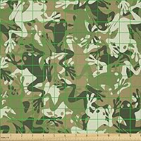 Vista 330 de Ambesonne Tela de Fiesta Popstar por Yarda, Estilo de Dibujos Animados Garabatos Dibujados a Mano Tema Musical Impresión de Arte Lineal, Tela