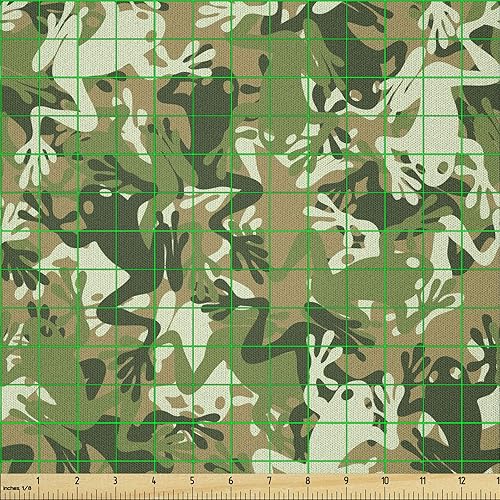 Vista 431 de Ambesonne Tela beige de The Yard, ilustración contemporánea de animales marinos en estilo retro, arte de caballito de mar de cangrejo de pulpo, tela