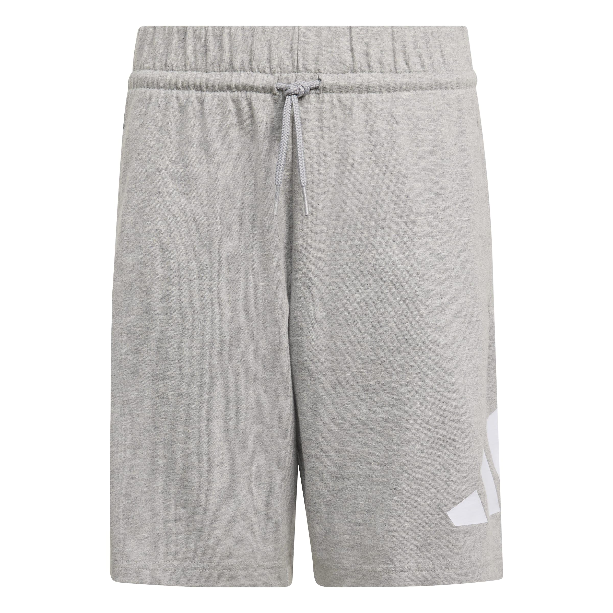 adidas Unisex Kids Essentials Big Logo Shorts, Medium Grey Heather/White, 13-14 Years