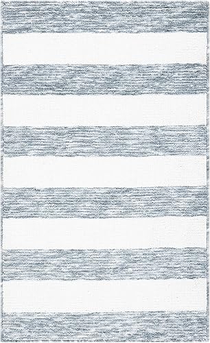 Miniatura 9 de SAFAVIEH Easy Care Collection - Alfombra de área de 6 x 9 pies, color gris y marfil, diseño a rayas, no desprende pelusa y de fácil cuidado, lavable