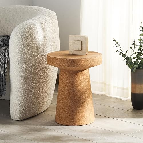 SAFAVIEH Couture Collection Fernanda Cork Drink Table (Fully Assembled)