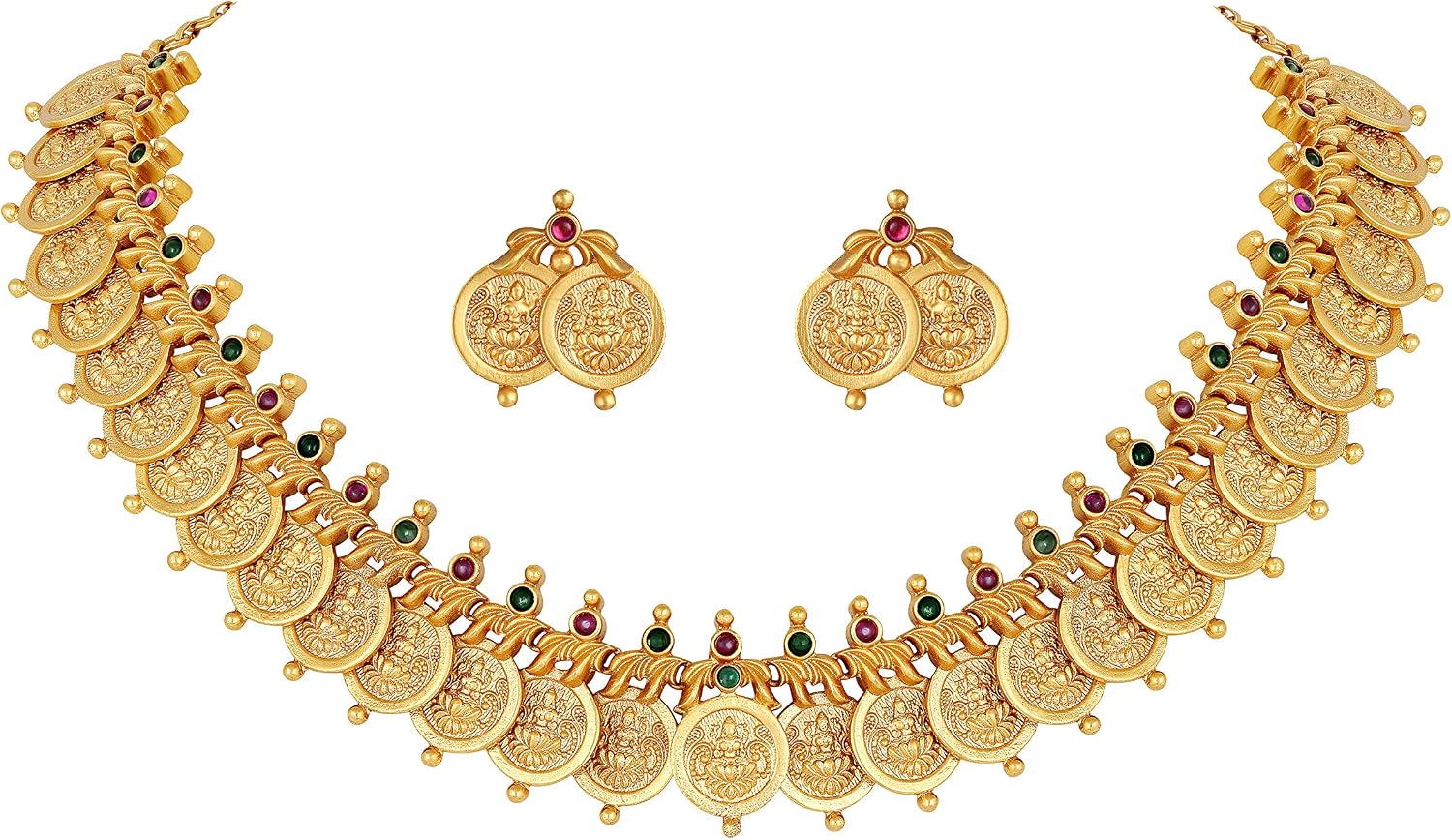 Aheli South Indian Traditional CZ Designer Necklace Earrings Bollywood Ethnic Wedding Jewelry Set Gift for Women
