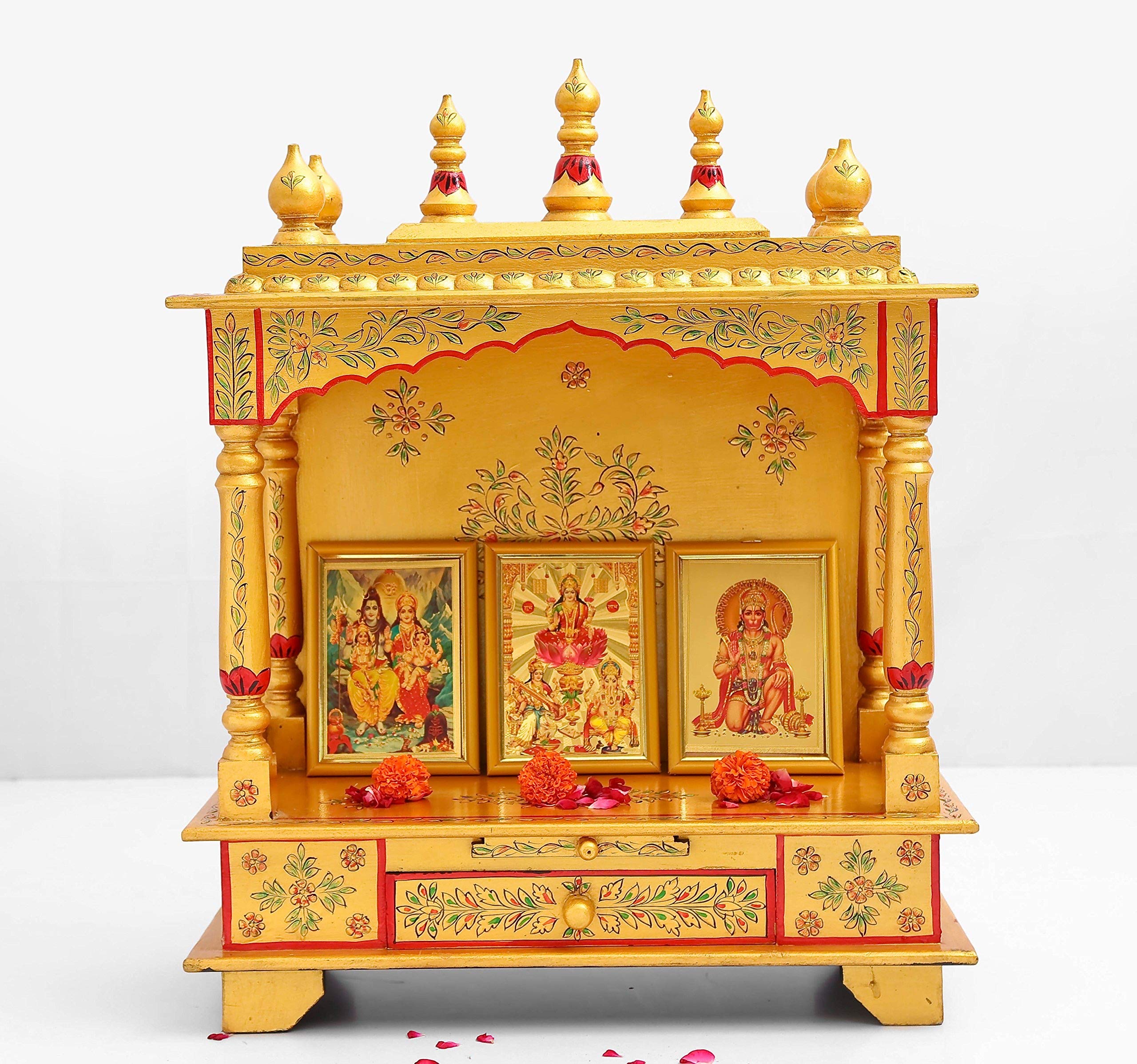 Buy Homedecorative Wooden Home Temple Big Size 24x12x30 / GOLDEN / Home