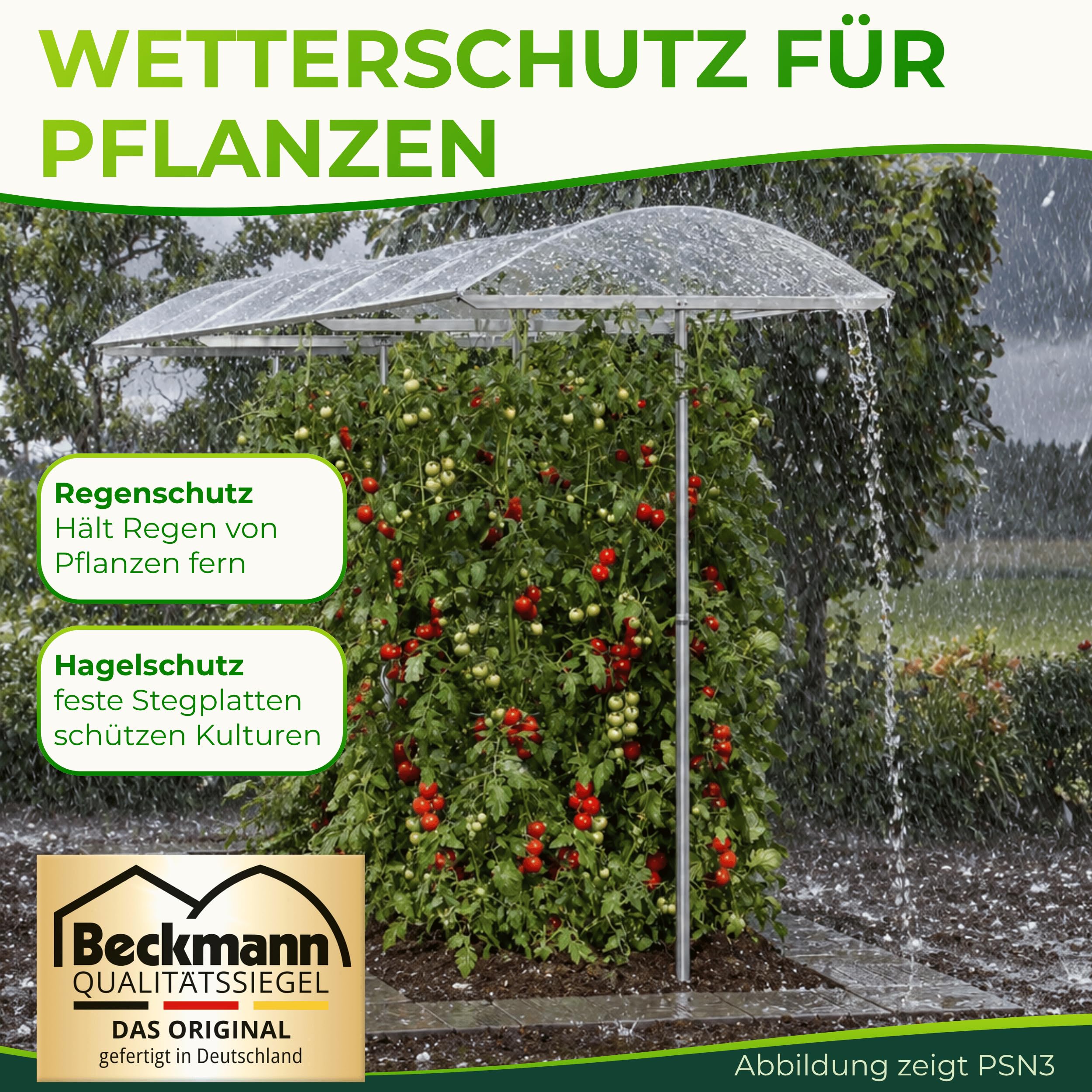 Beckmann Schutzdach für Pflanzen 500x112 Tomatendach Regenschutz hagelfest