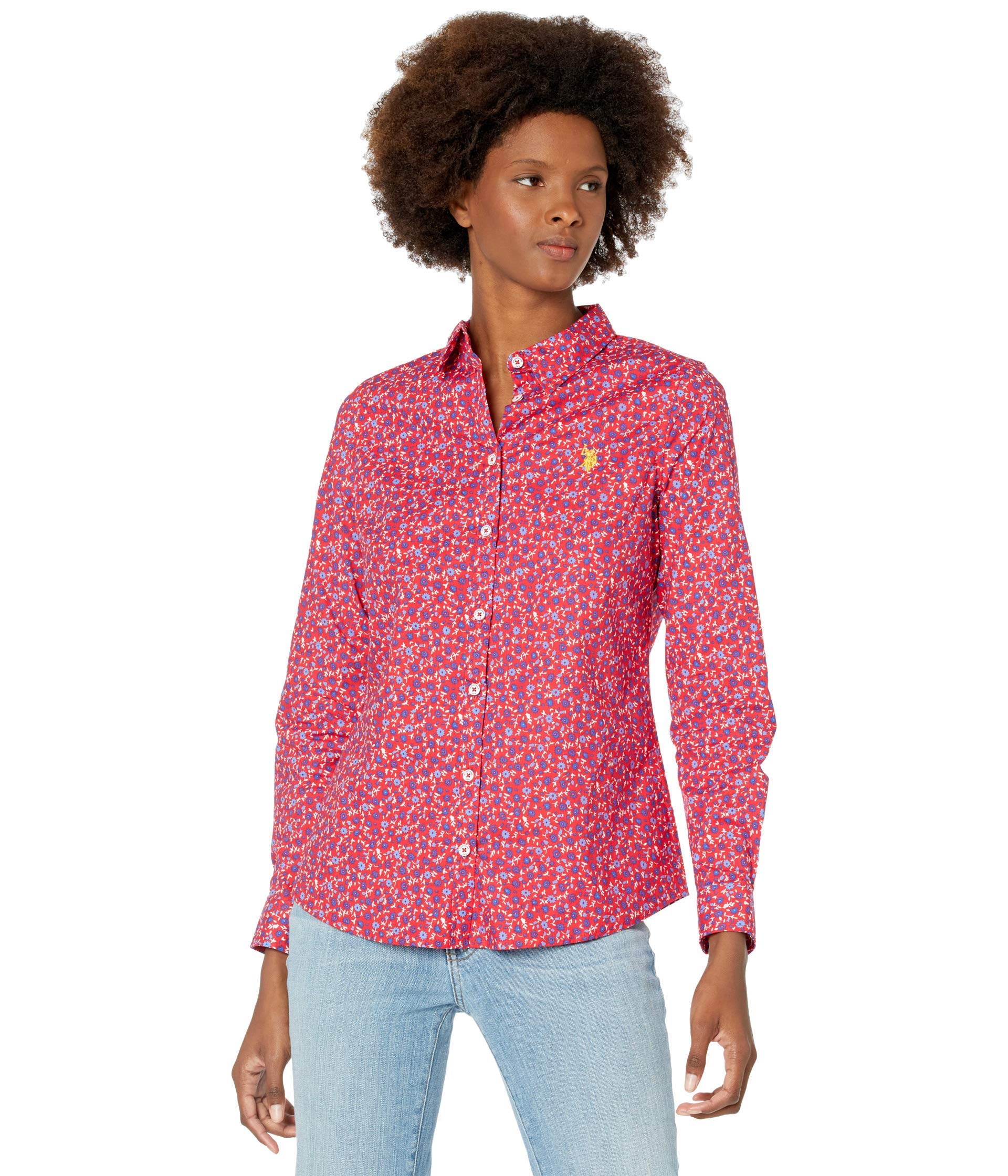 U.S. Polo Assn.Floral Print Poplin Shirt All Over