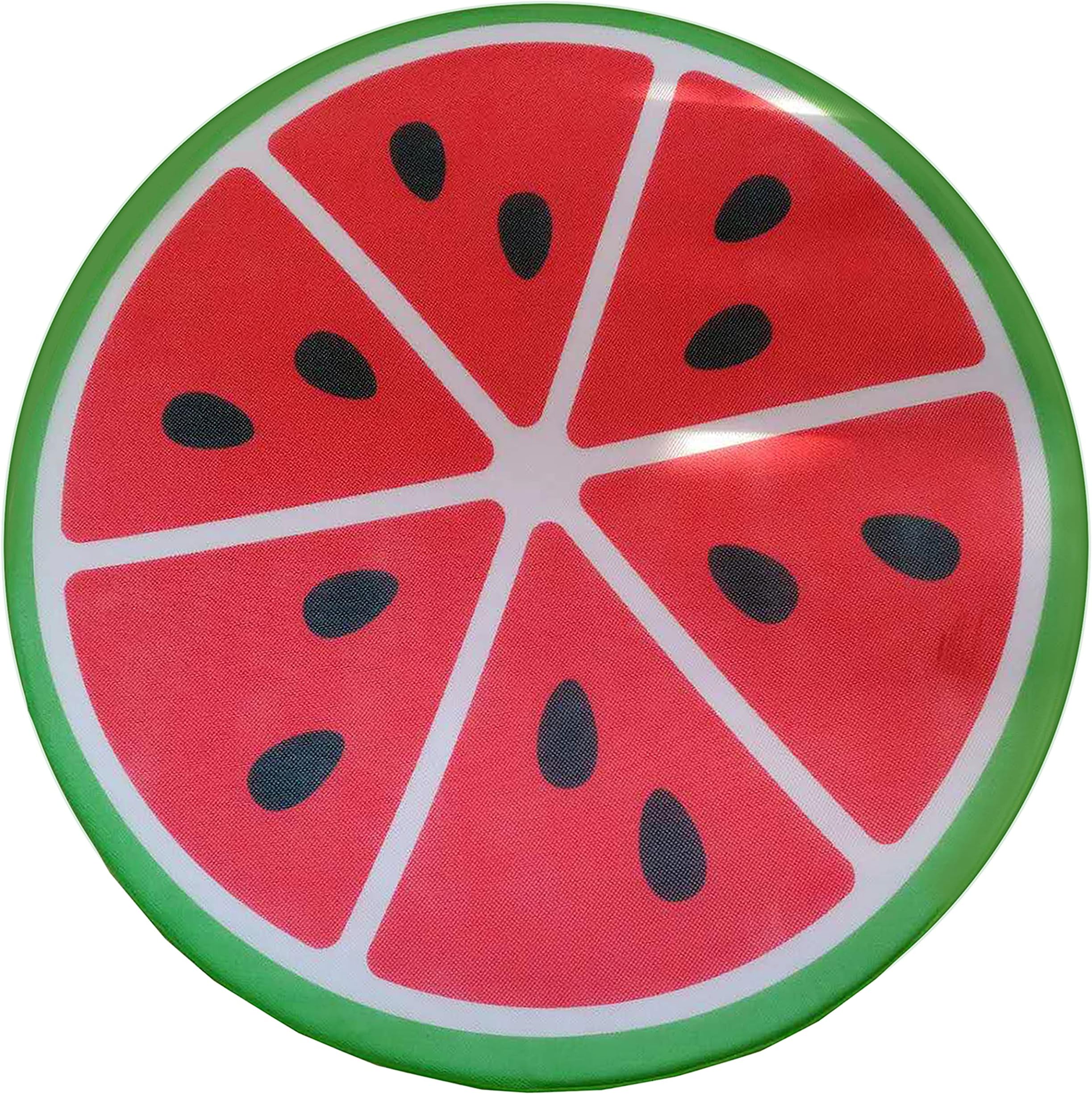 Comfy Floats Soft Mesh Self-Inflating Expanding Memory Foam Sun Disc Pool Float with Protective Vinyl Layer, Watermelon Design