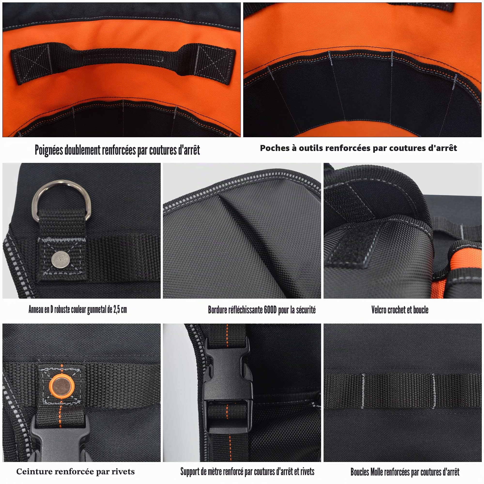 WELKINLAND Seau de rangement pour outils de 5 gallons – Support et doublure en un, sac seau à outils, organisateur pour garage, atelier, maison