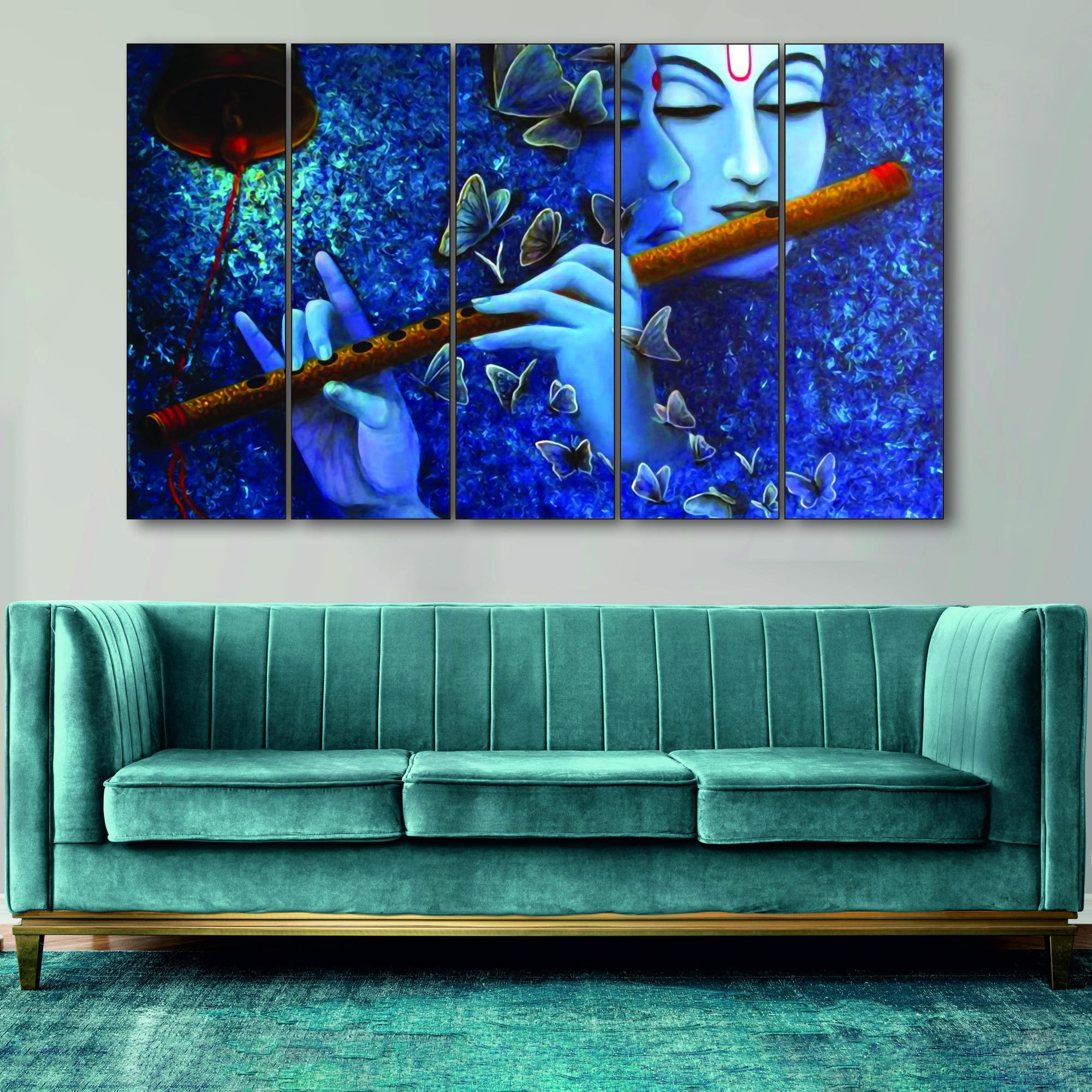 The Castle Decor Radha krishnaa painting with frame Big Size(36x60'') Wall art for living room,Bedroom,Drawing room,Hotels-Wooden Framed-Digital Painting