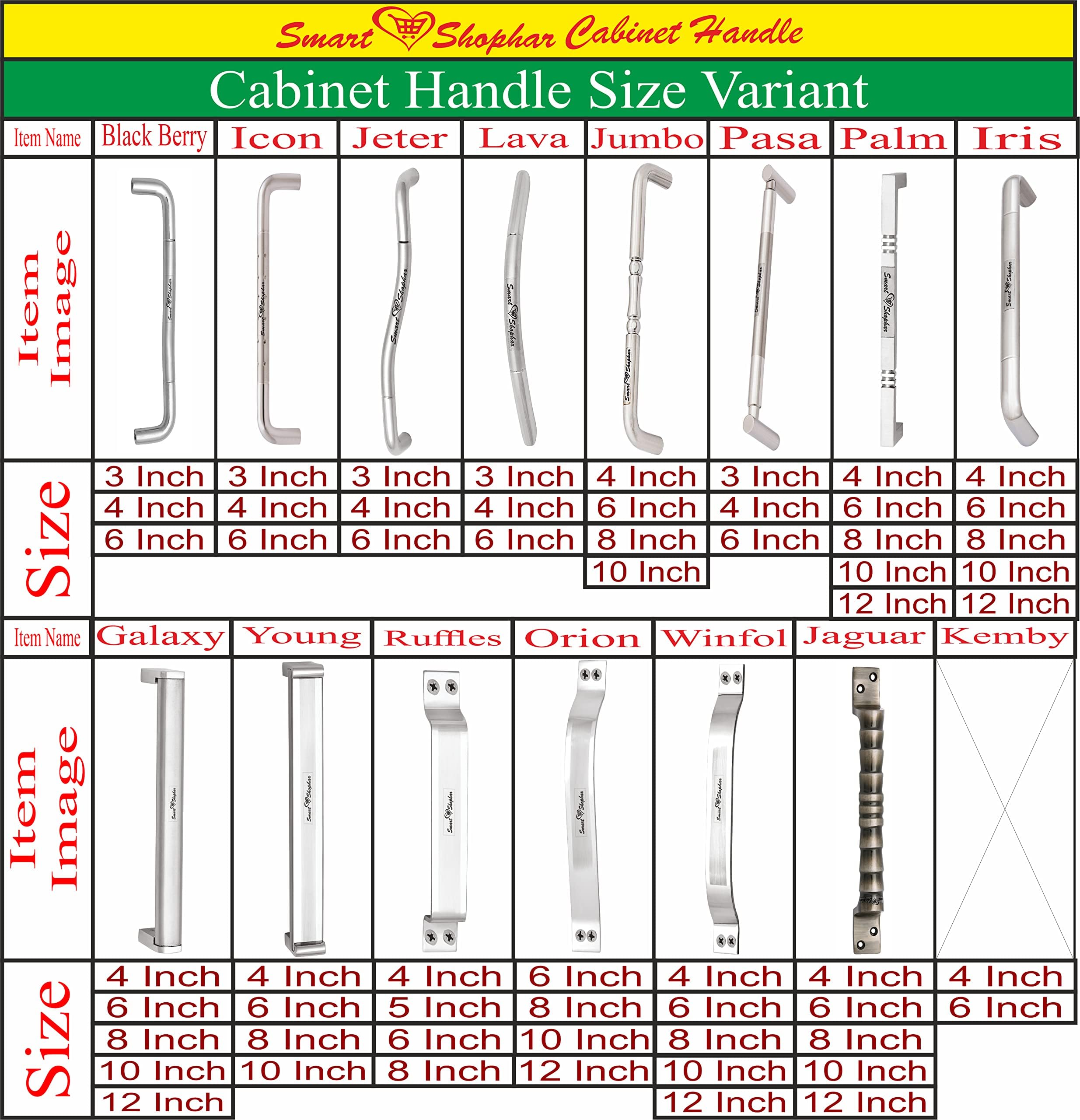 Stainless Steel Cabinet Handles - 6 Pack -6 Stainless Steel Cabinet Handles - 6 Pack -6