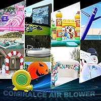 Vista 6 de CoMiracle - Sopladores de aire inflables, 950 W, 1.25 HP, castillo inflable para exteriores, soplador de toboganes