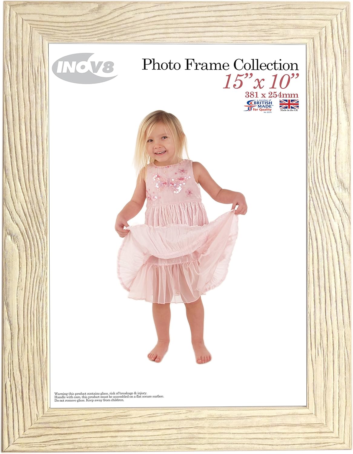 Inov8 Framing Photo Frame Wood Grain Pine 15x10 4PK, 40.64 x 30.48 x 5.08 cm