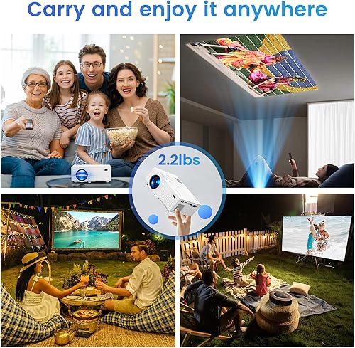 Miniatura 5 de Proyector portátil con Bluetooth Mejorado 2025 Full HD 1080P 380ANSI Lumen HDMIVGAAVUSB para Cine en Casa y Películas al Aire Libre  3 años de