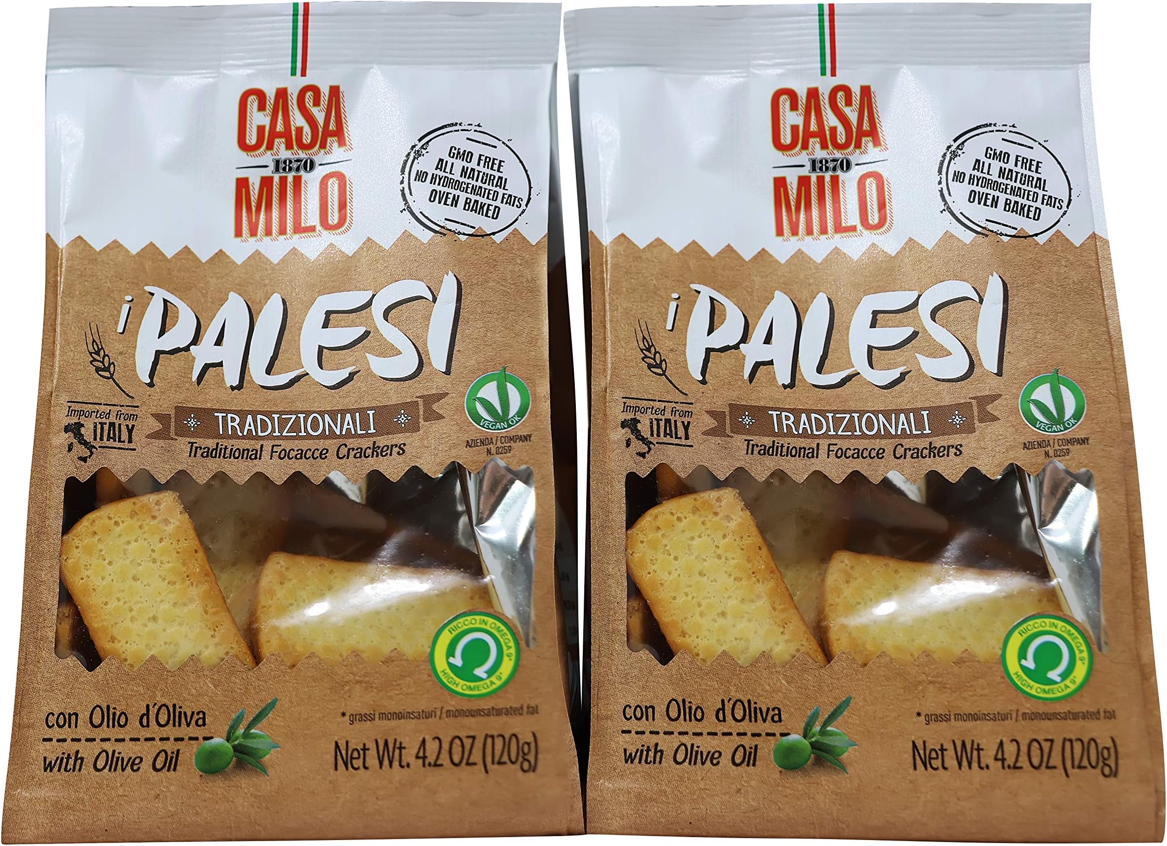 Casa Milo- Palesi All Natural Oven Baked Traditional Focacce Cracker with Olive Oil