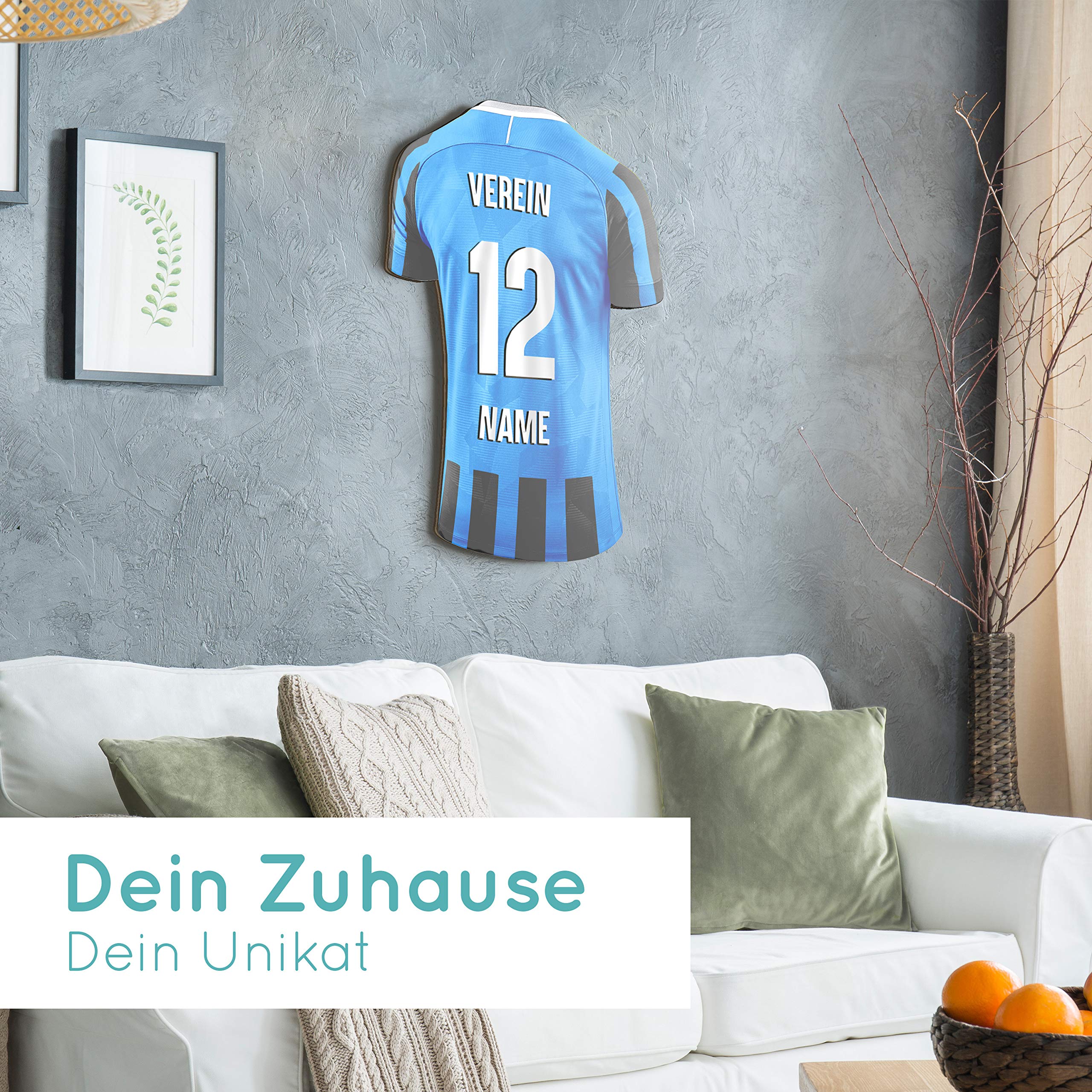 Elbeffekt Trikotlampe für Mailänder Fans aus Holz - personalisierbares Geschenk - schenke dein individuellen Mailand Fanartikel aus Echtholz