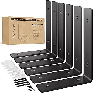 14 Simple Kitchen Ideas for Quick Affordable Style Updates 43 BATODA 8” Heavy Duty Shelf Brackets (6pcs) - L Shelf Brackets Black - Ho...