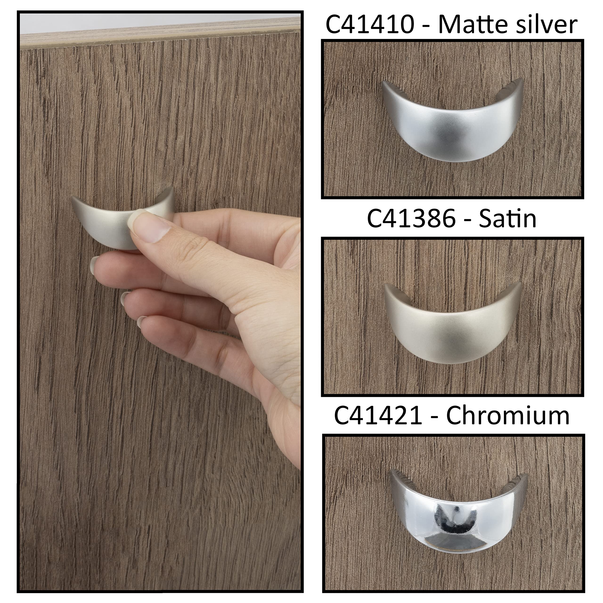 AERZETIX Set 5 Maniglie Mobili Interasse 32mm - Cromo, Per Cucina E Armadi