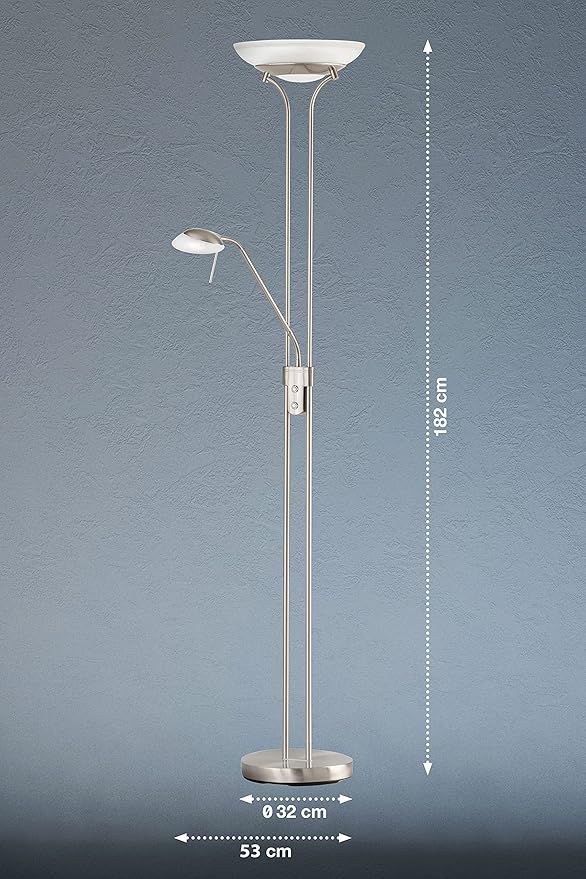 Fischer & Honsel Fischer & Honsel Staande lamp Pool TW 1x LED 28,0 Watt incl. 1x LED 5,0 Watt, nikkelkleuren, 3 niveaus CCT, traploos dimbaar, Flexarm, 40075, 32 x 32 x 182 cm (LxBxH), 3500 lm, 2700 K / 3350 K / 4000 photo 3