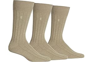 Chaps Men's Soft Touch True Rib Dress Crew Socks-3 Pair Pack