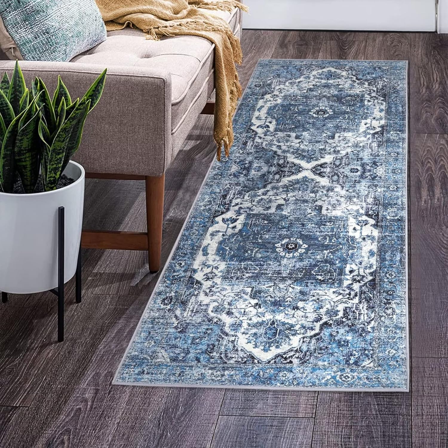 COZYLOOM Runners, 2x6 Vintage Rug Indoor Entryway Runner Hallway Runner Rug Kitchen