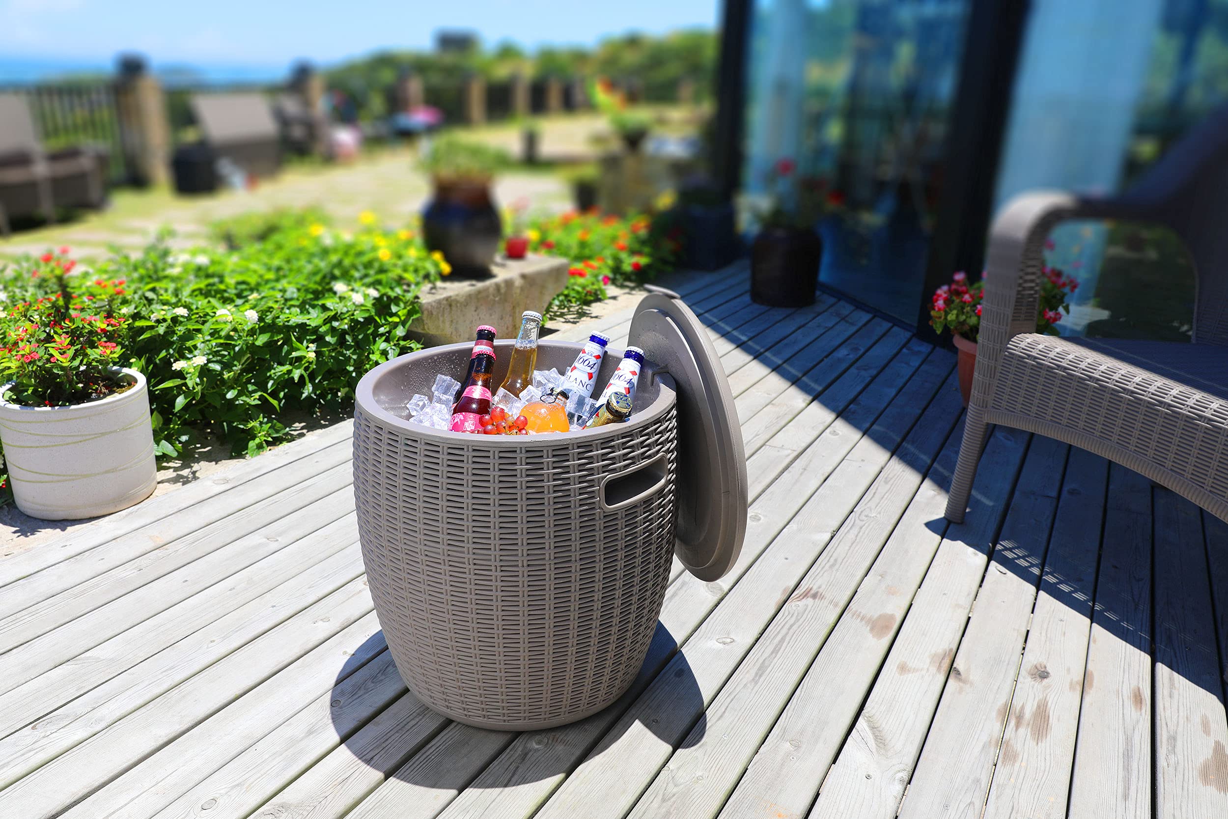 Buy logy AVALON Grey Rattan Wicker Design 45 Litre Ice Bucket/Drinks