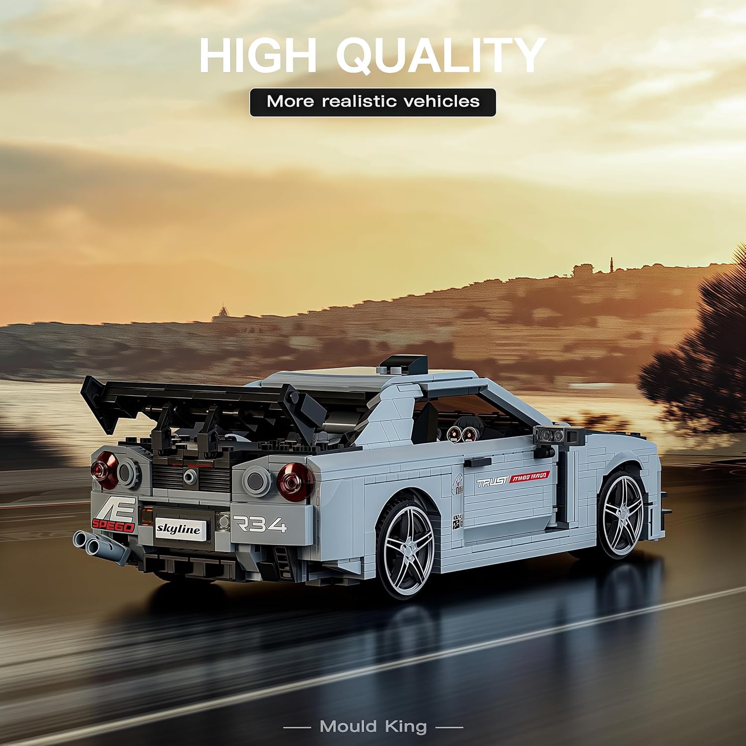 Mould King Car Building Sets, 1:12 Scale Sports Vehicle Model, 10113 Collectible Speed Champion Cars Building Kits, Build and Display Car Set for Adults Aged 14+ (1471 Pieces) - Image 4