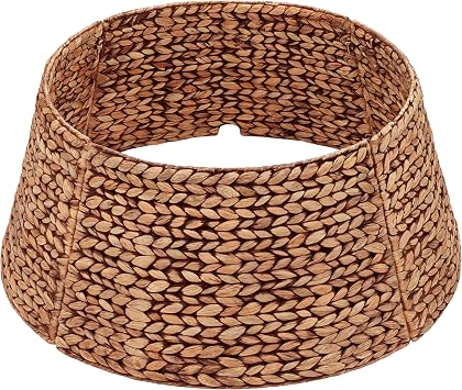 CENBOSS Rattan Christmas Tree Collar, Brown Wash, 24 inch