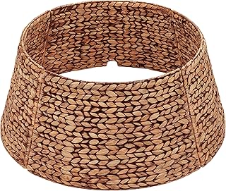 CENBOSS Rattan Christmas Tree Collar, Wicker Tree Skirt & Stand Base Cov...